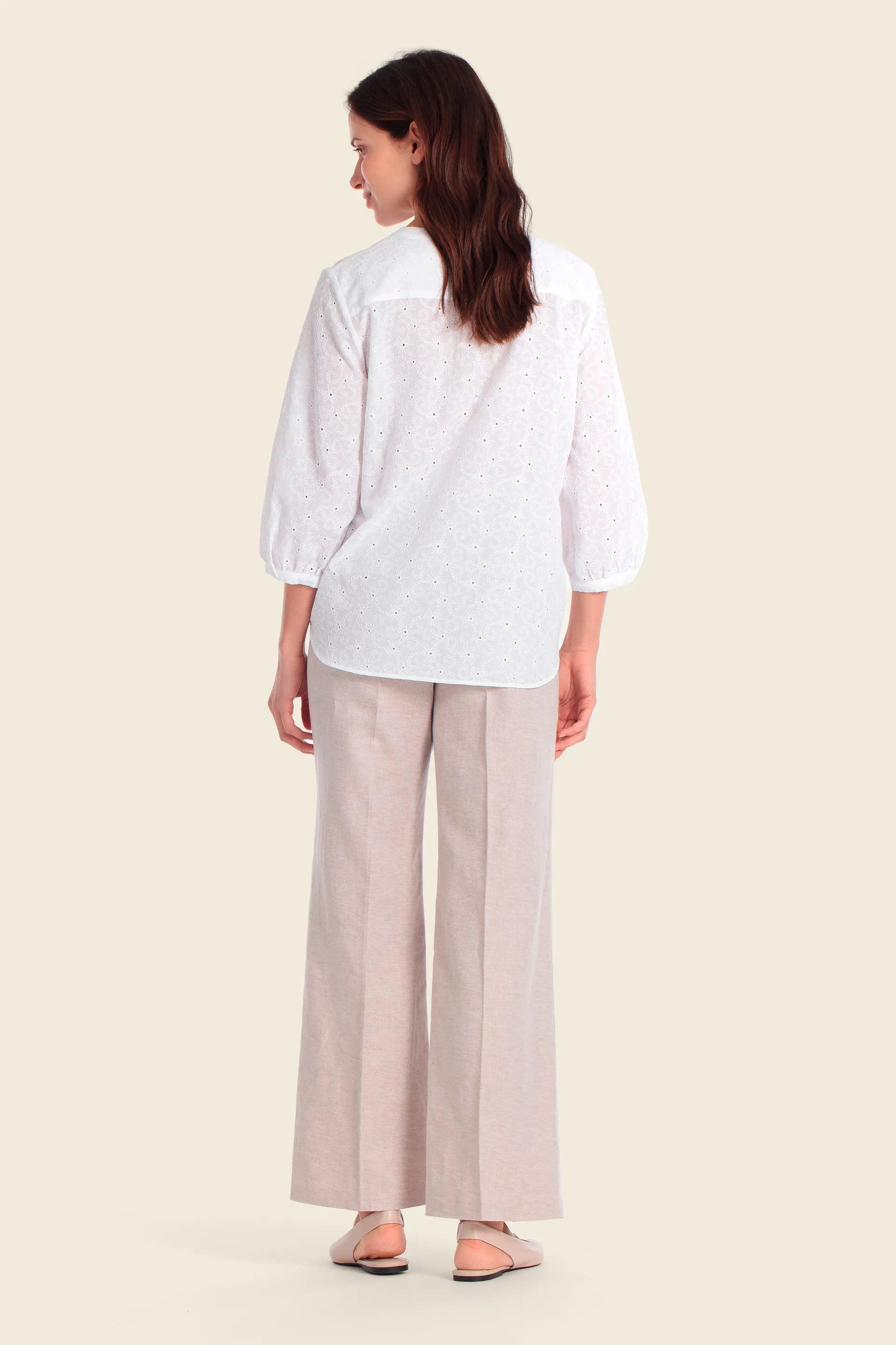 Gerry Weber White 0 White Blouse In Cotton Blend SKU: N61072_102 Image 04