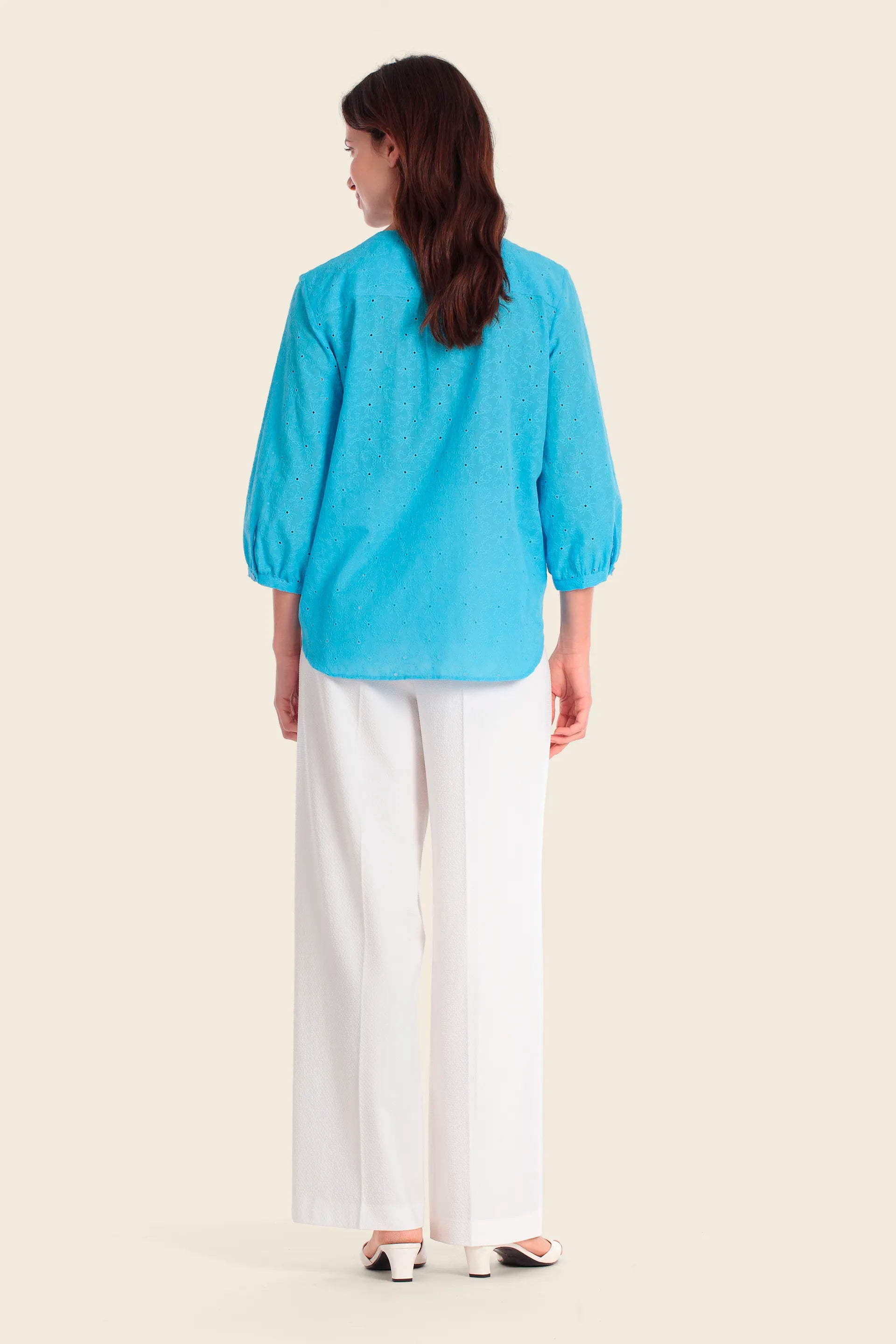 Gerry Weber Blue Horizon 0 Blue Blouse In Cotton Blend SKU: N61072_652 Image 04