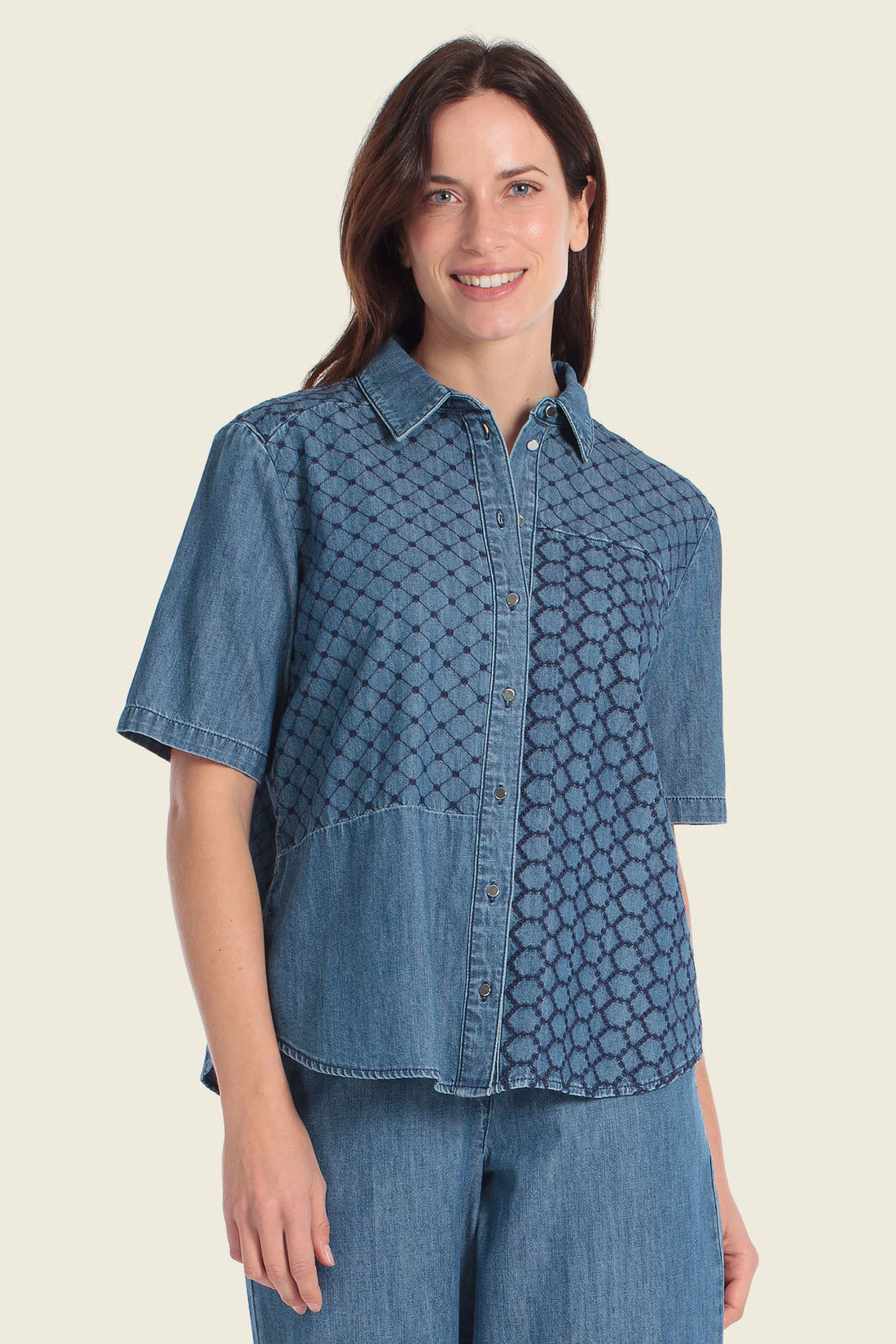 Gerry Weber Blue Medium Denim Women Denim Blouse SKU: N61074_396 Image 01
