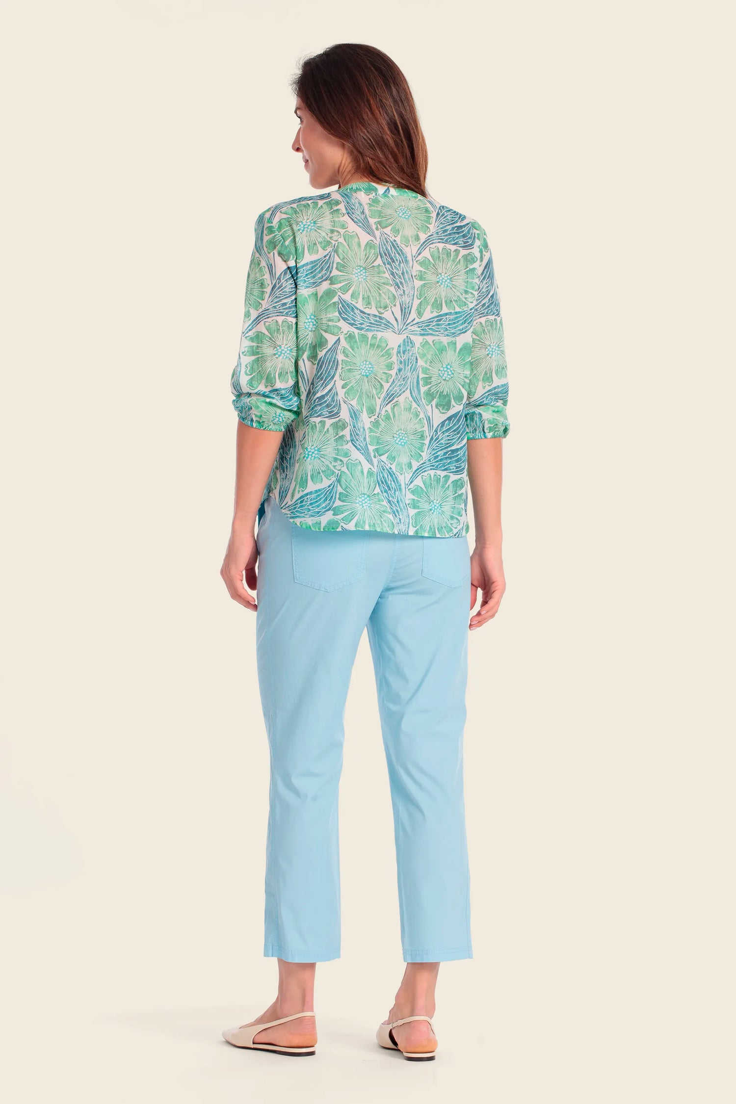 Gerry Weber Flower &amp; Leaves Print 0 Long Sleeve Printed Blouse SKU: N61081_658 Image 04