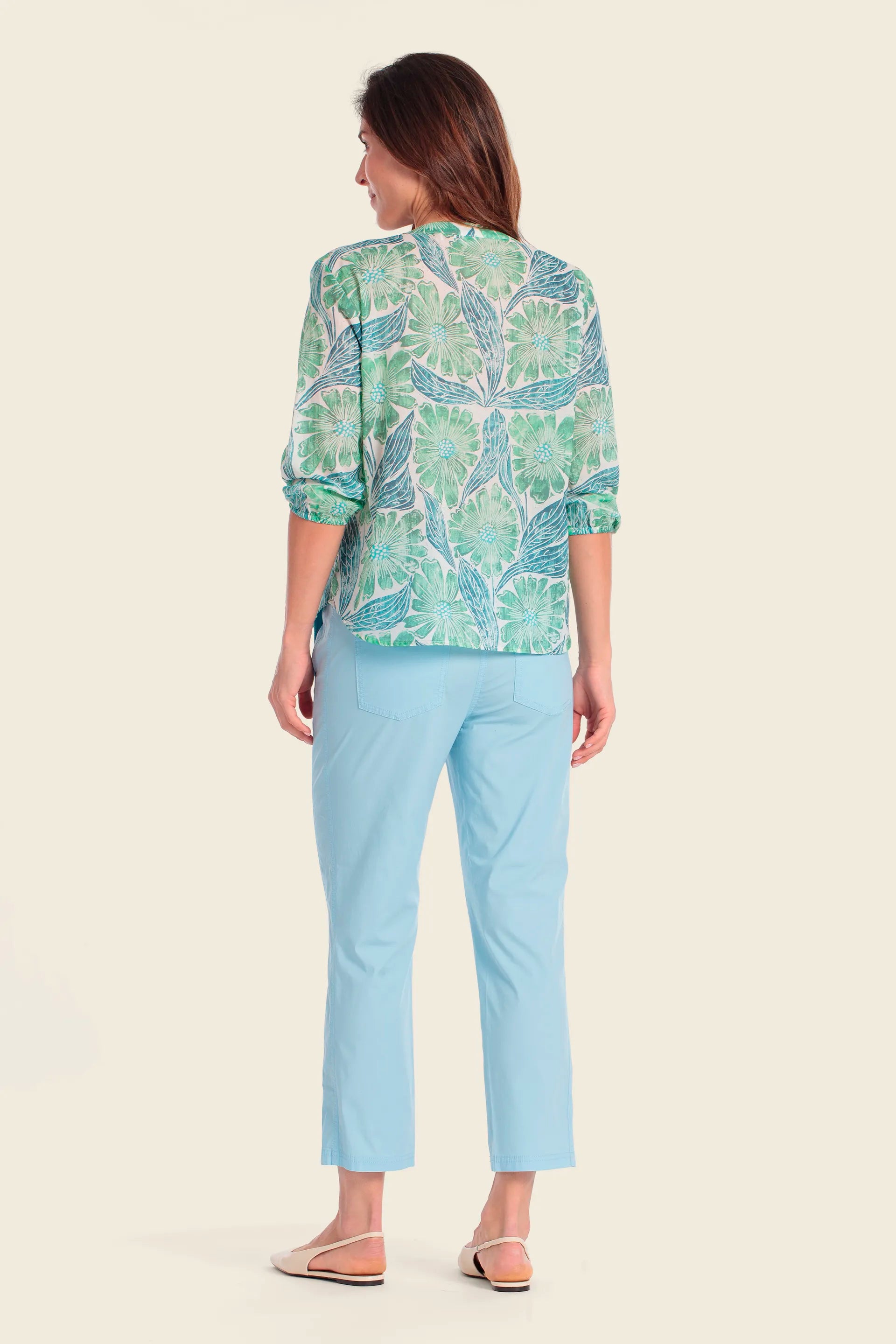 Gerry Weber Flower &amp; Leaves Print 0 Long Sleeve Printed Blouse SKU: N61081_658 Image 04