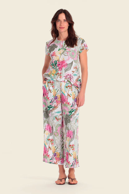 Gerry Weber Flower Print 0 Short Sleeve Printed Blouse SKU: N61083_667 Image 03