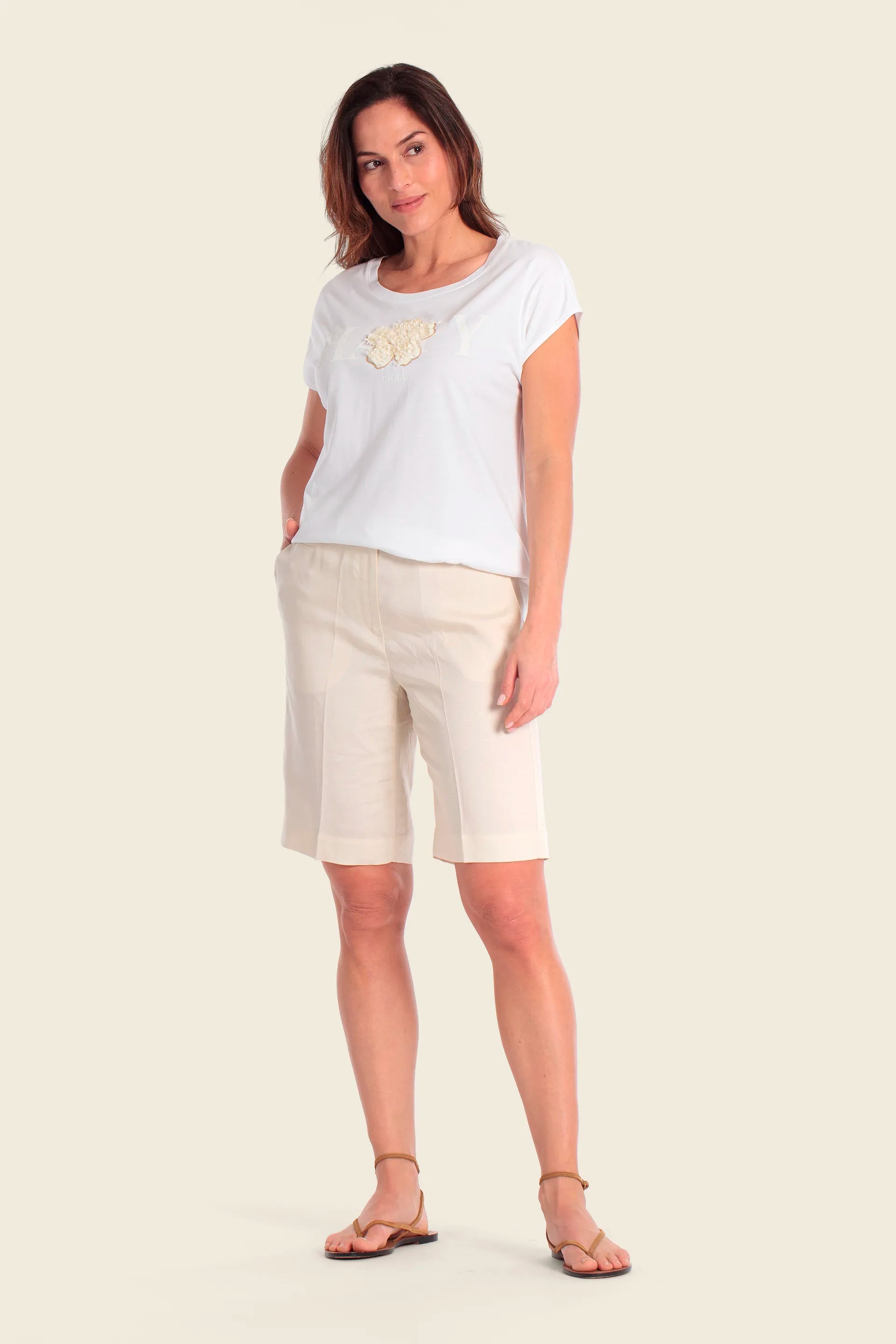 Gerry Weber White 0 White T-Shirt With Graphic Print SKU: N61265_102 Image 03