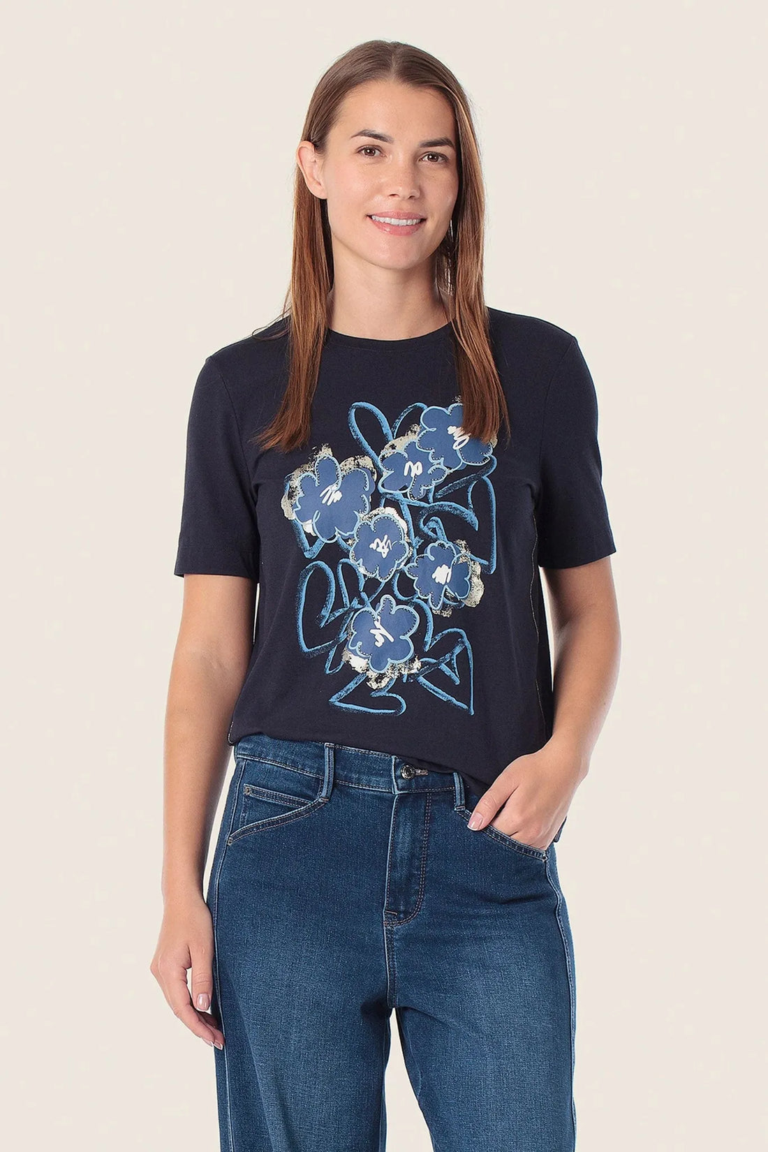 Gerry Weber Blue Sky Women Printed T-Shirt SKU: N61701_125 Image 02