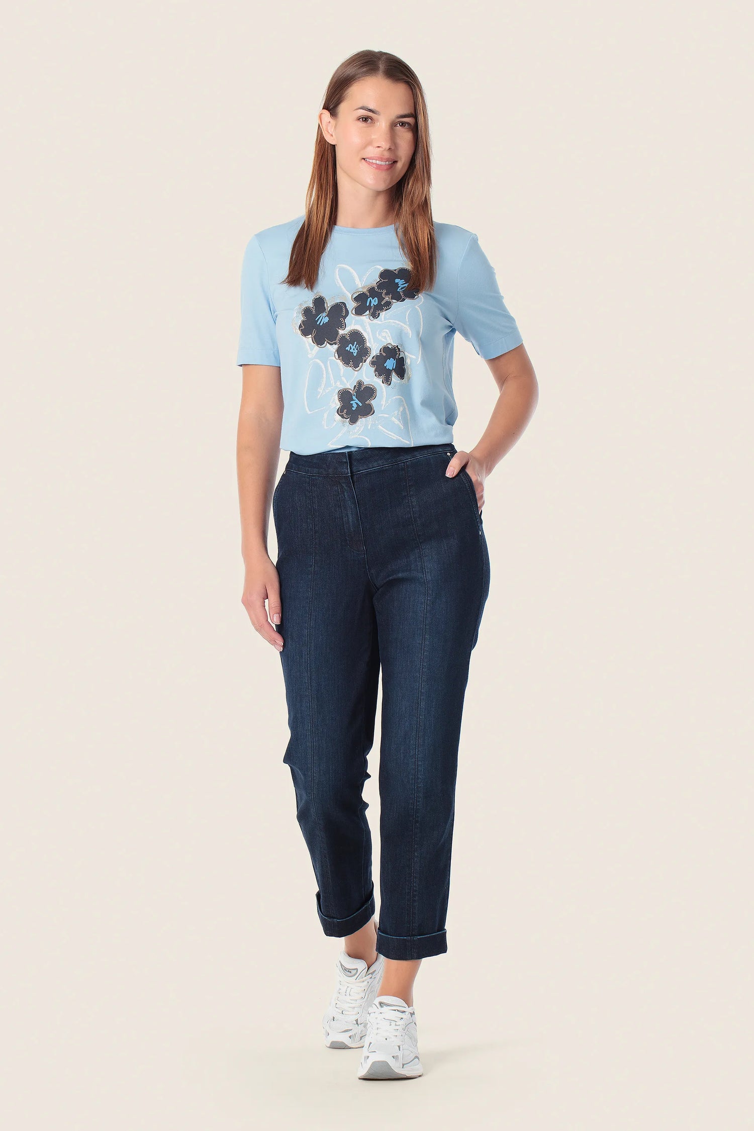 Gerry Weber Blue Sky 0 Blue T-Shirt With Graphic Print SKU: N61701_125 Image 03