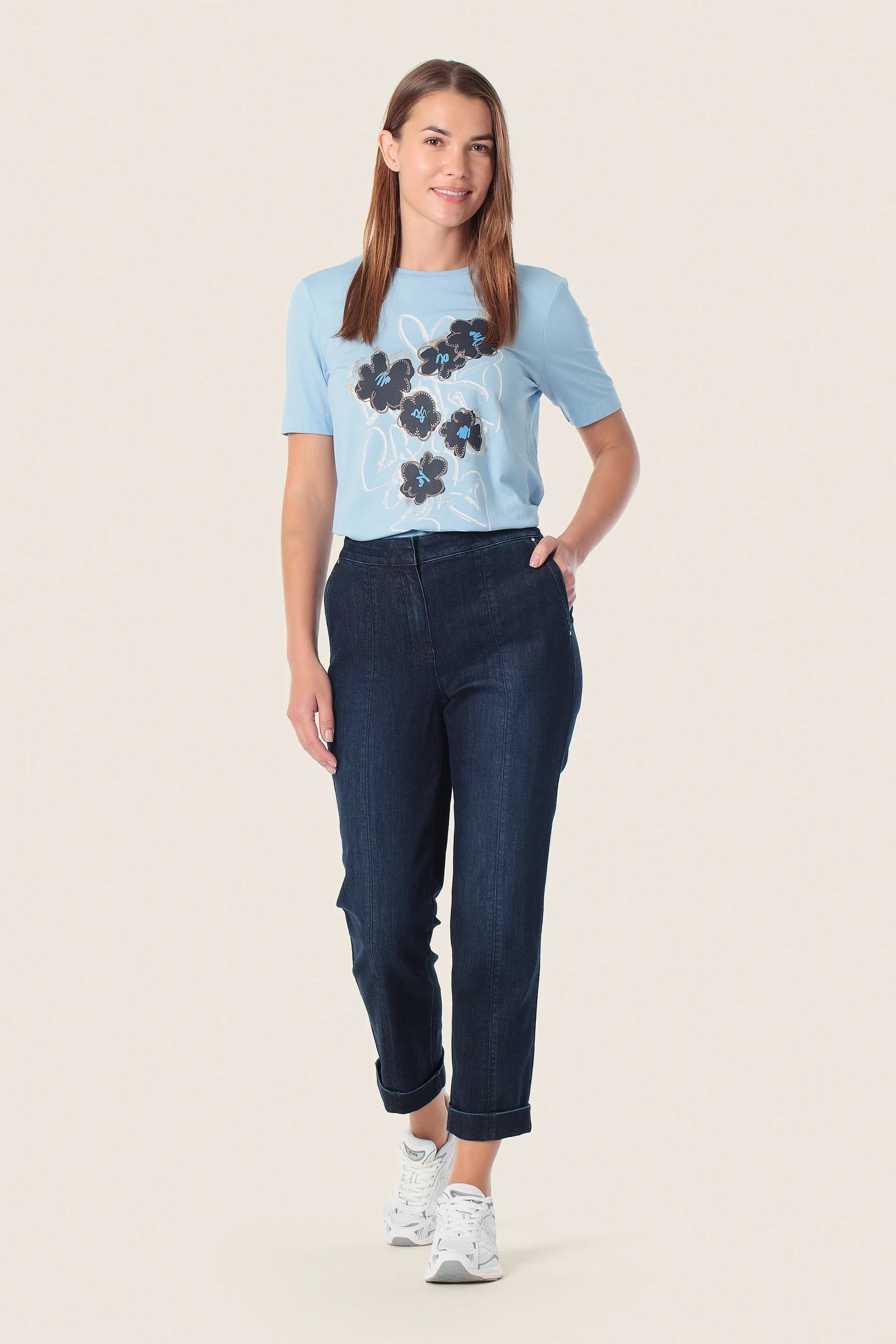 Gerry Weber Blue Sky 0 Blue T-Shirt With Graphic Print SKU: N61701_125 Image 03