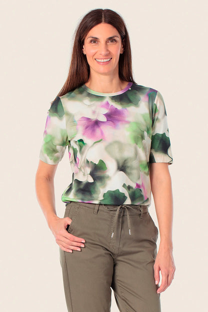 Gerry Weber Green Jade 0 Printed Short Sleeve T-Shirt SKU: N61706_235 Image 01