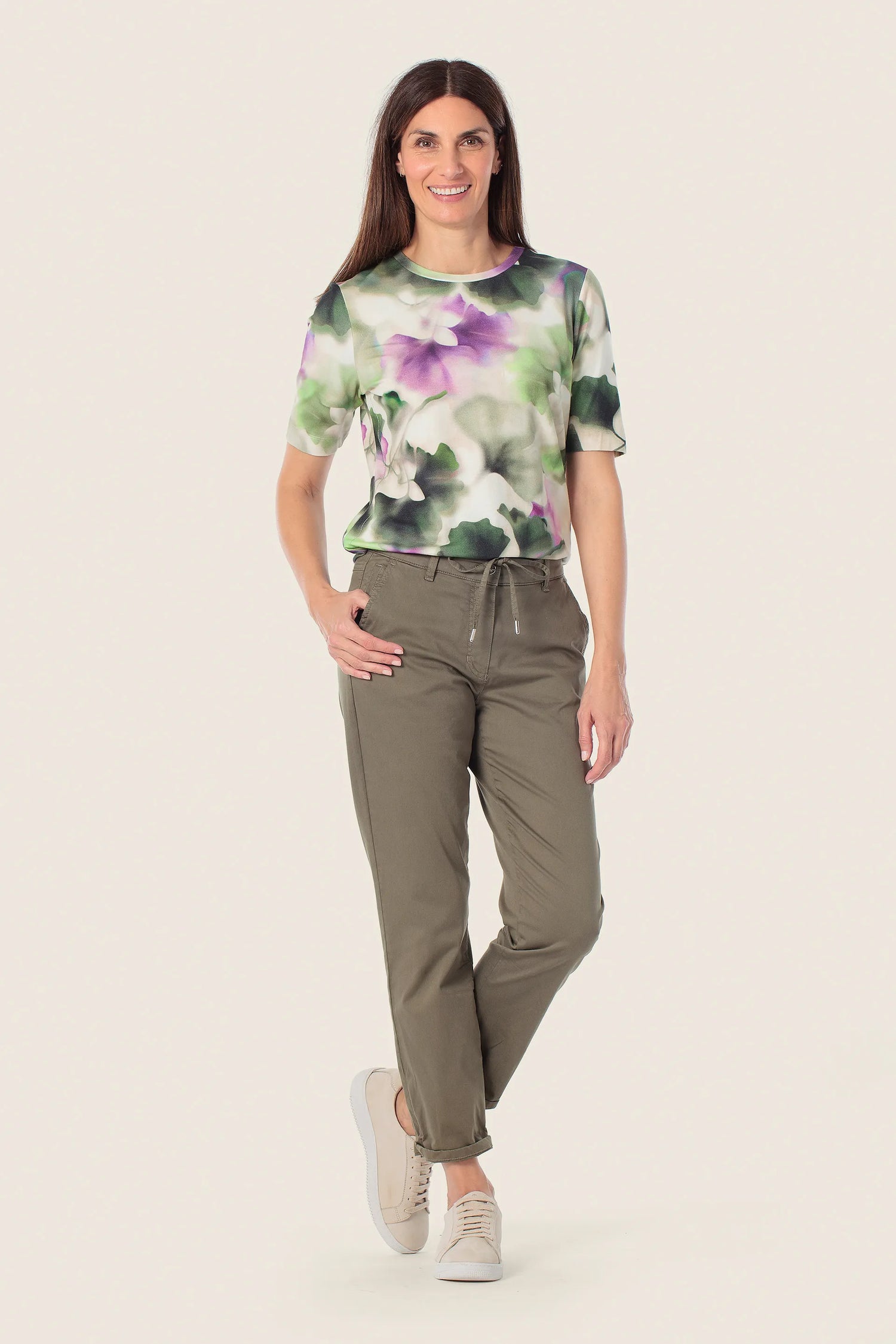 Gerry Weber Green Jade 0 Printed Short Sleeve T-Shirt SKU: N61706_235 Image 03