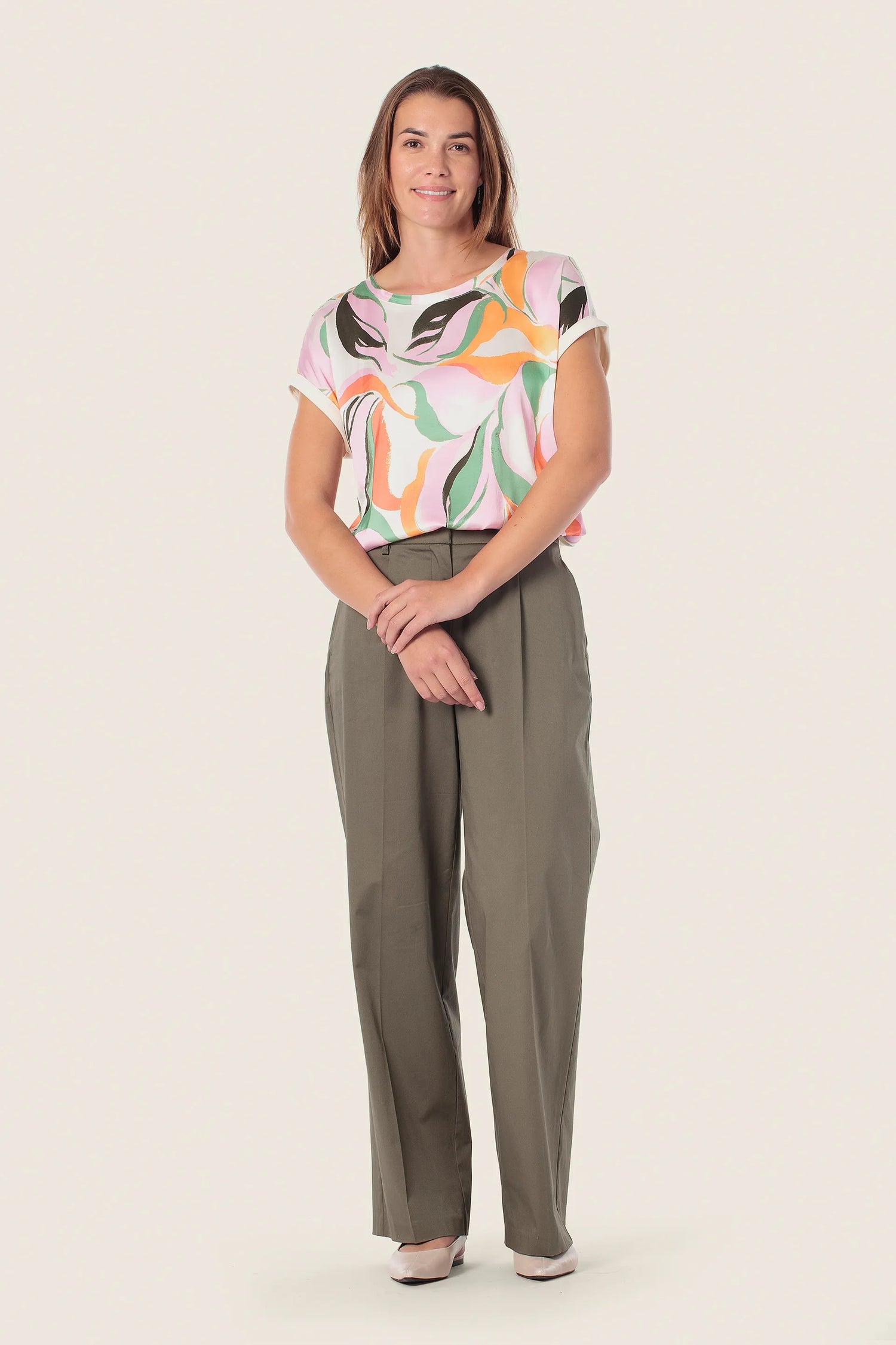 Gerry Weber Several Colors 0 Printed Short Sleeve T-Shirt SKU: N61709_101 Image 03