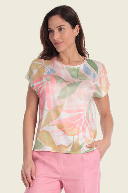 Gerry Weber Soft Leaves Print 0 T-Shirt Front Print SKU: N61746_600 Image 01