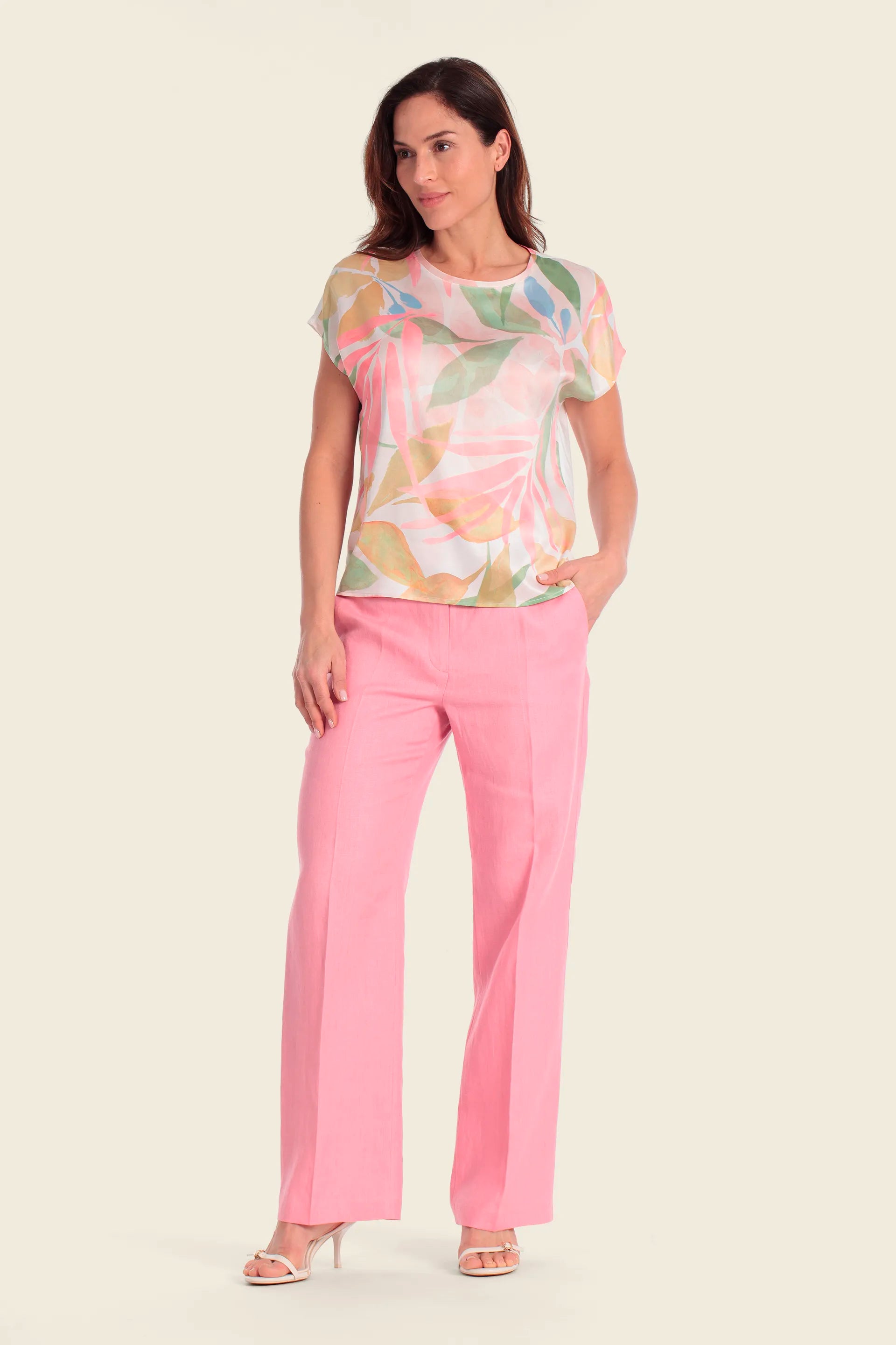 Gerry Weber Soft Leaves Print 0 T-Shirt Front Print SKU: N61746_600 Image 03