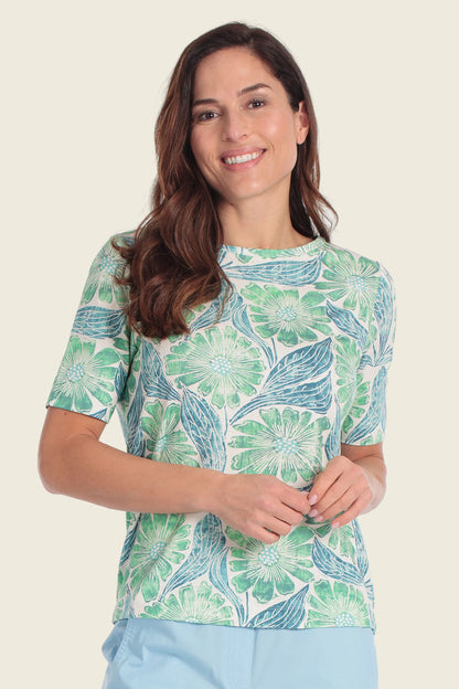 Gerry Weber Flower &amp; Leaves Print 0 All Over Printed T-Shirt SKU: N61760_658 Image 01