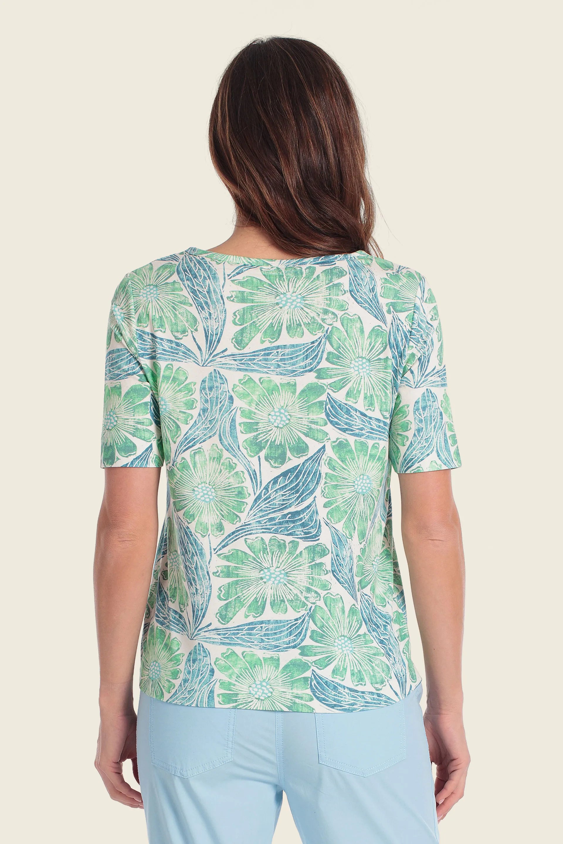 Gerry Weber Flower &amp; Leaves Print 0 All Over Printed T-Shirt SKU: N61760_658 Image 02