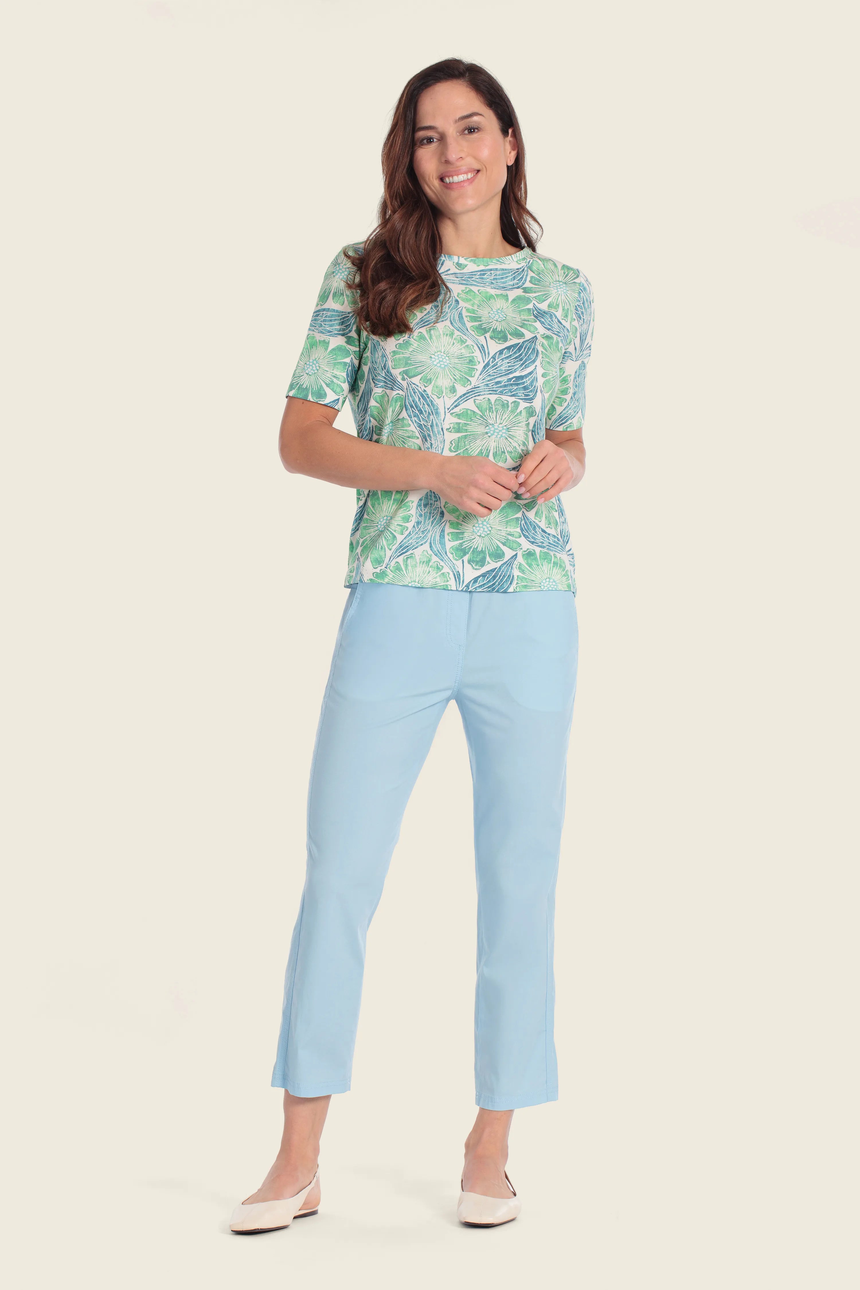Gerry Weber Flower &amp; Leaves Print 0 All Over Printed T-Shirt SKU: N61760_658 Image 03