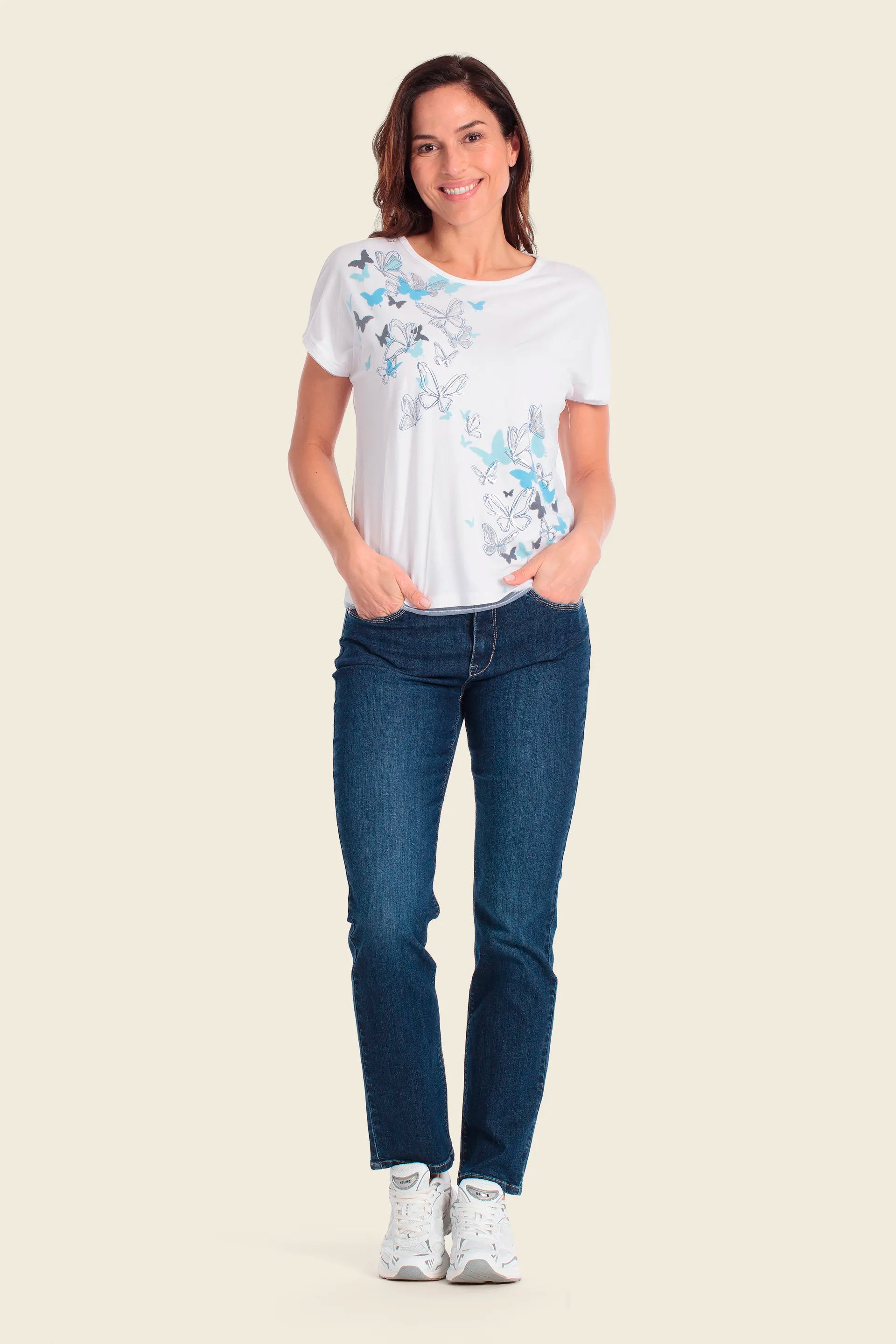 Gerry Weber White Front Print 0 White T-Shirt With Graphic Print SKU: N61773_665 Image 03