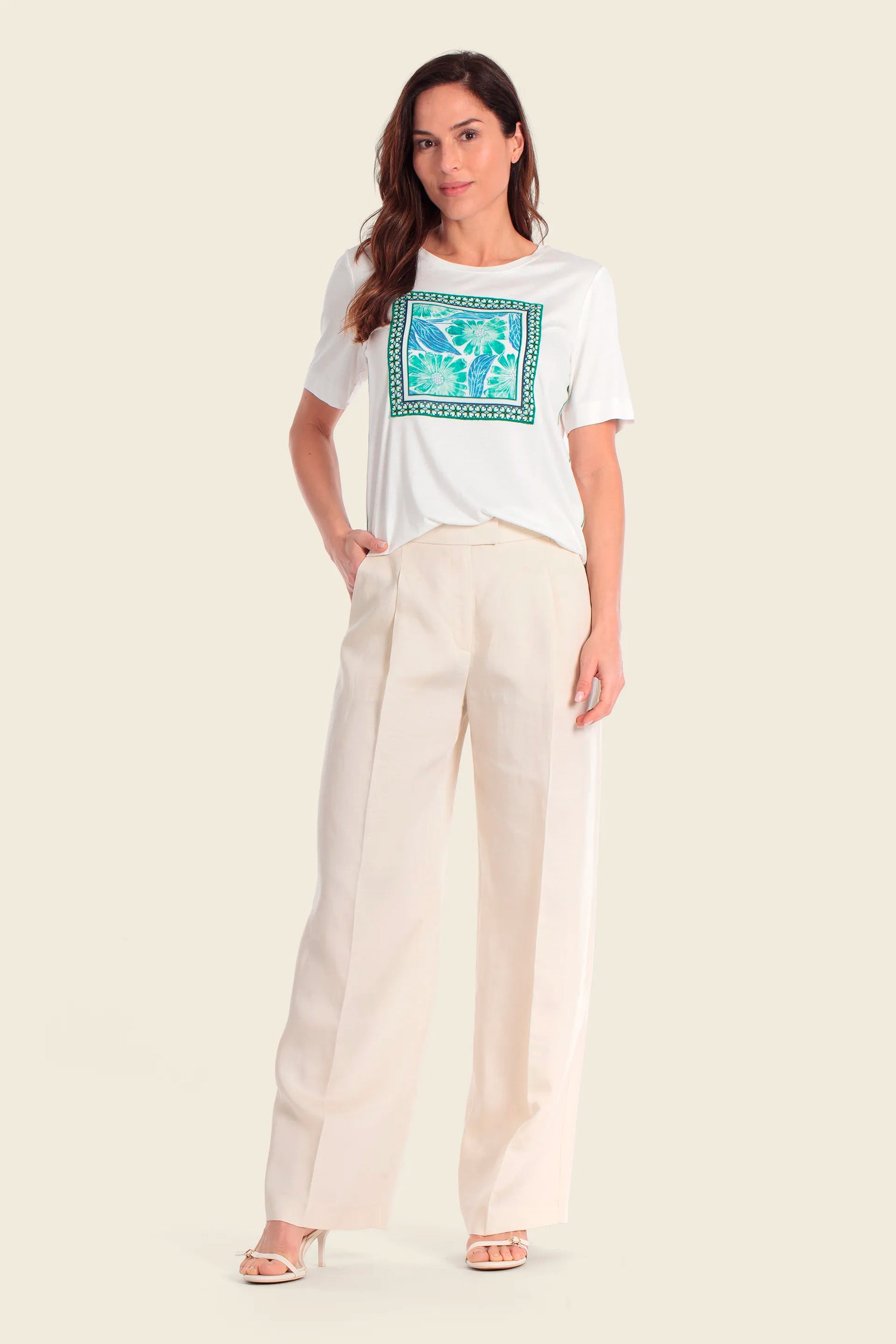 Gerry Weber White Front Print 0 White T-Shirt With Graphic Print SKU: N61781_665 Image 03