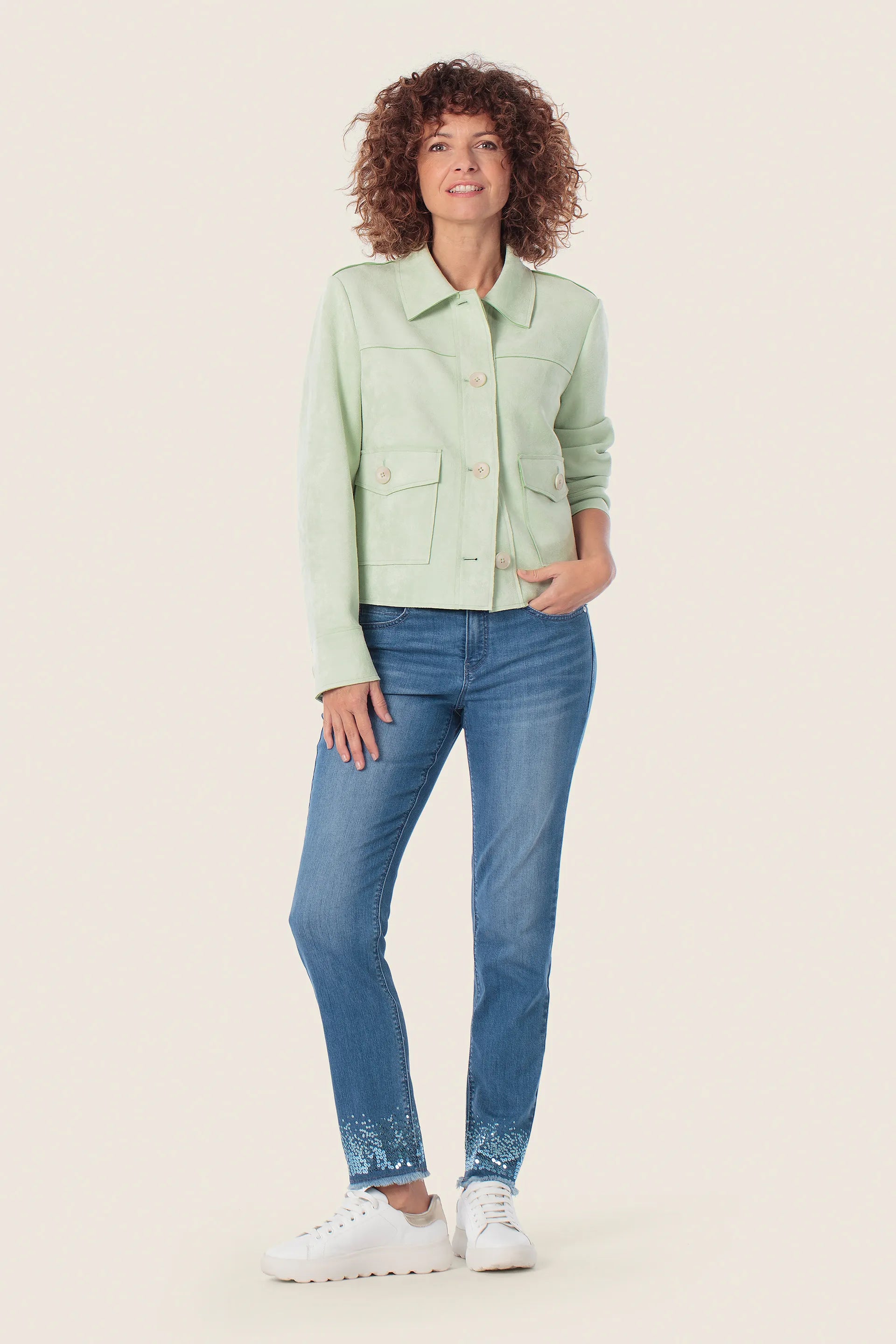 Gerry Weber Green Mint 0 Green Jacket With Buttons SKU: N62151_218 Image 03