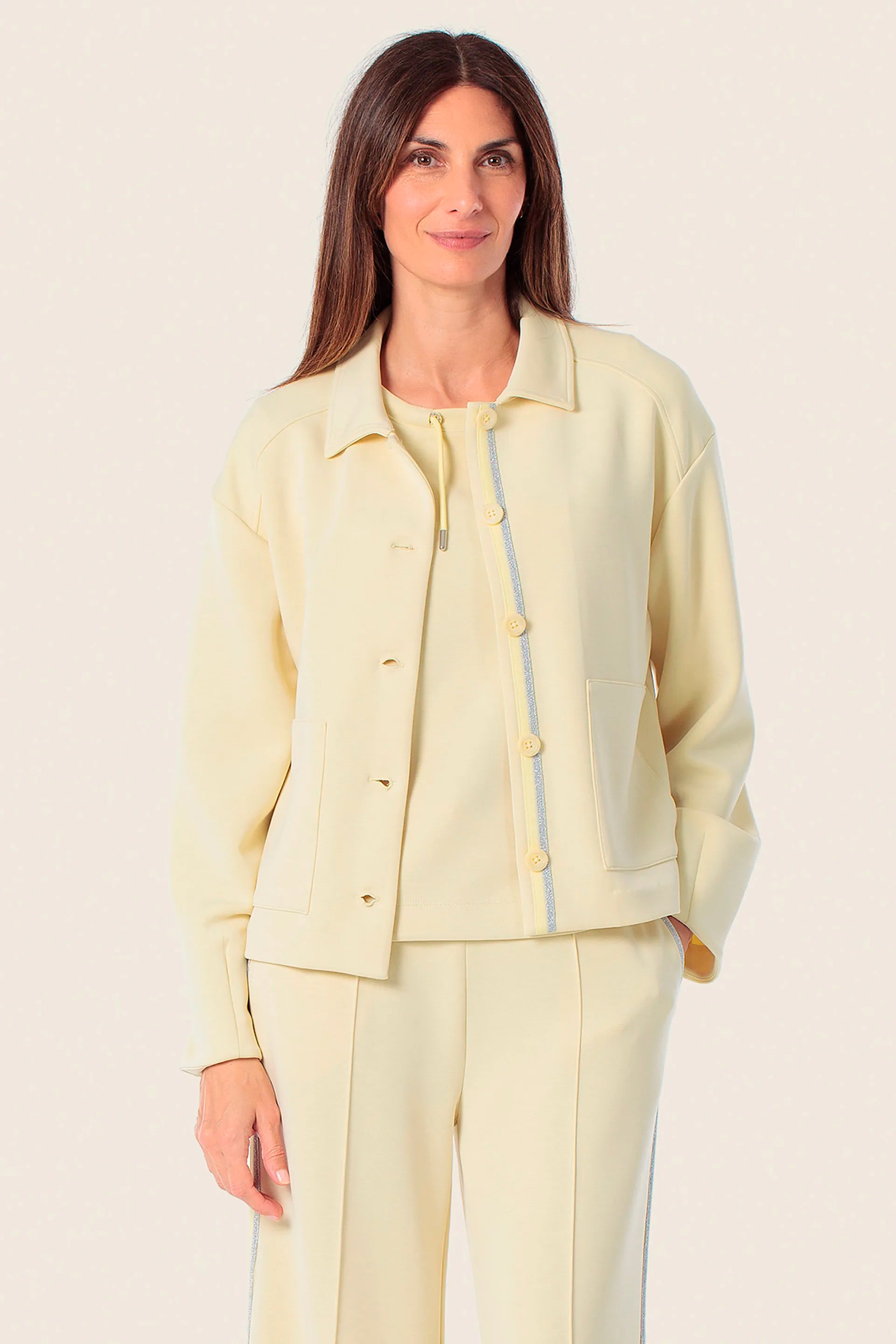 Gerry Weber Yellow Vanilla 0 Yellow Sporty Jacket With Buttons SKU: N62157_209 Image 01