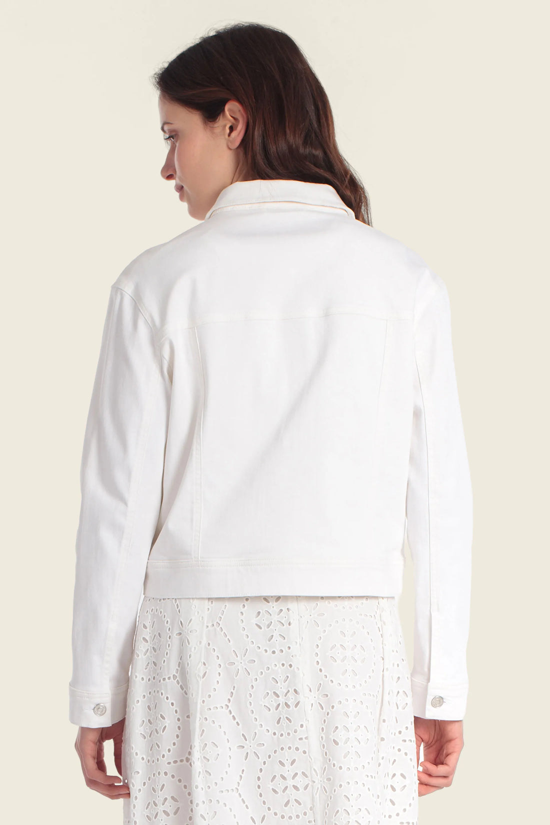 Gerry Weber White 0 White Cropped Denim Jacket SKU: N62164_102 Image 02
