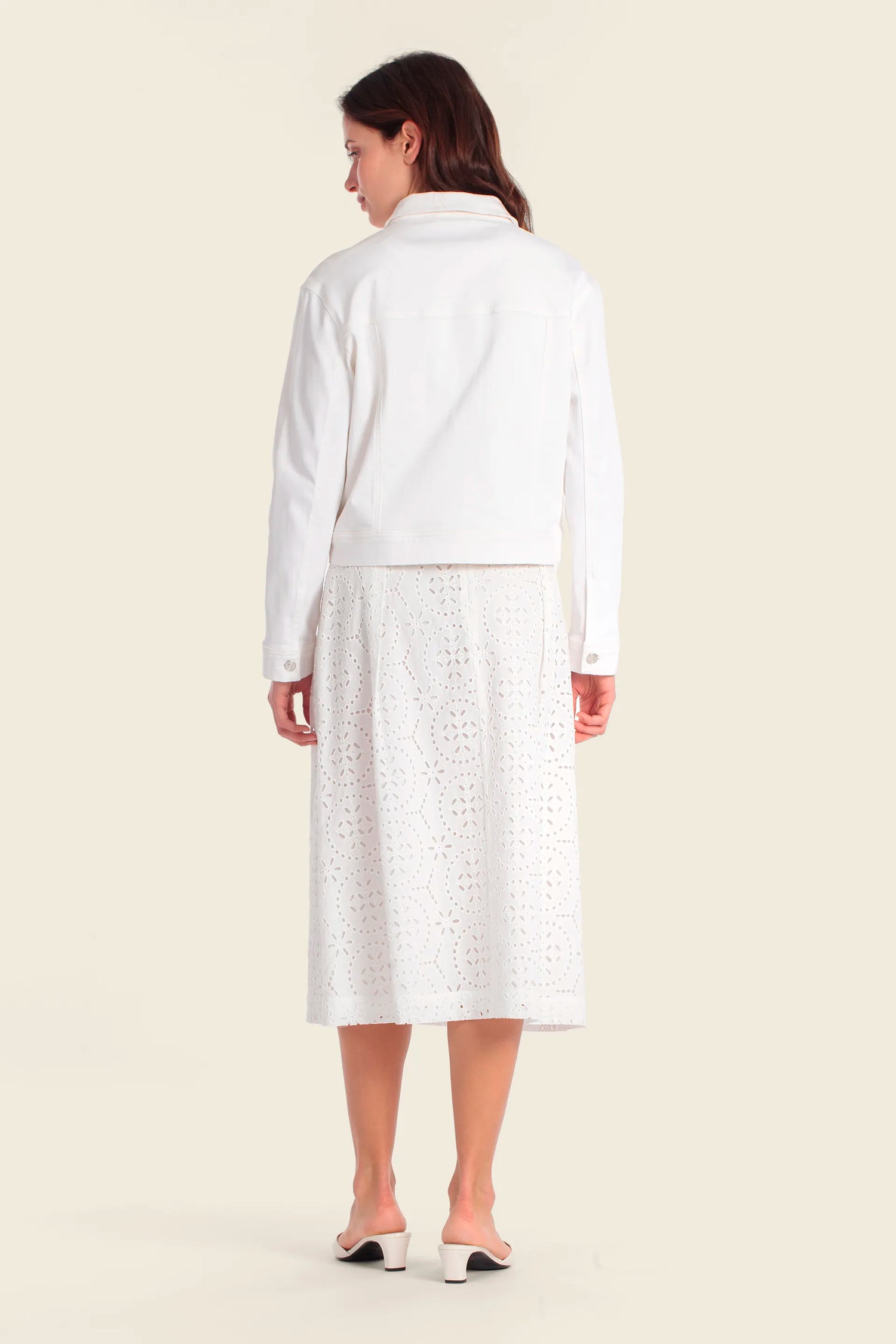 Gerry Weber White 0 White Cropped Denim Jacket SKU: N62164_102 Image 04