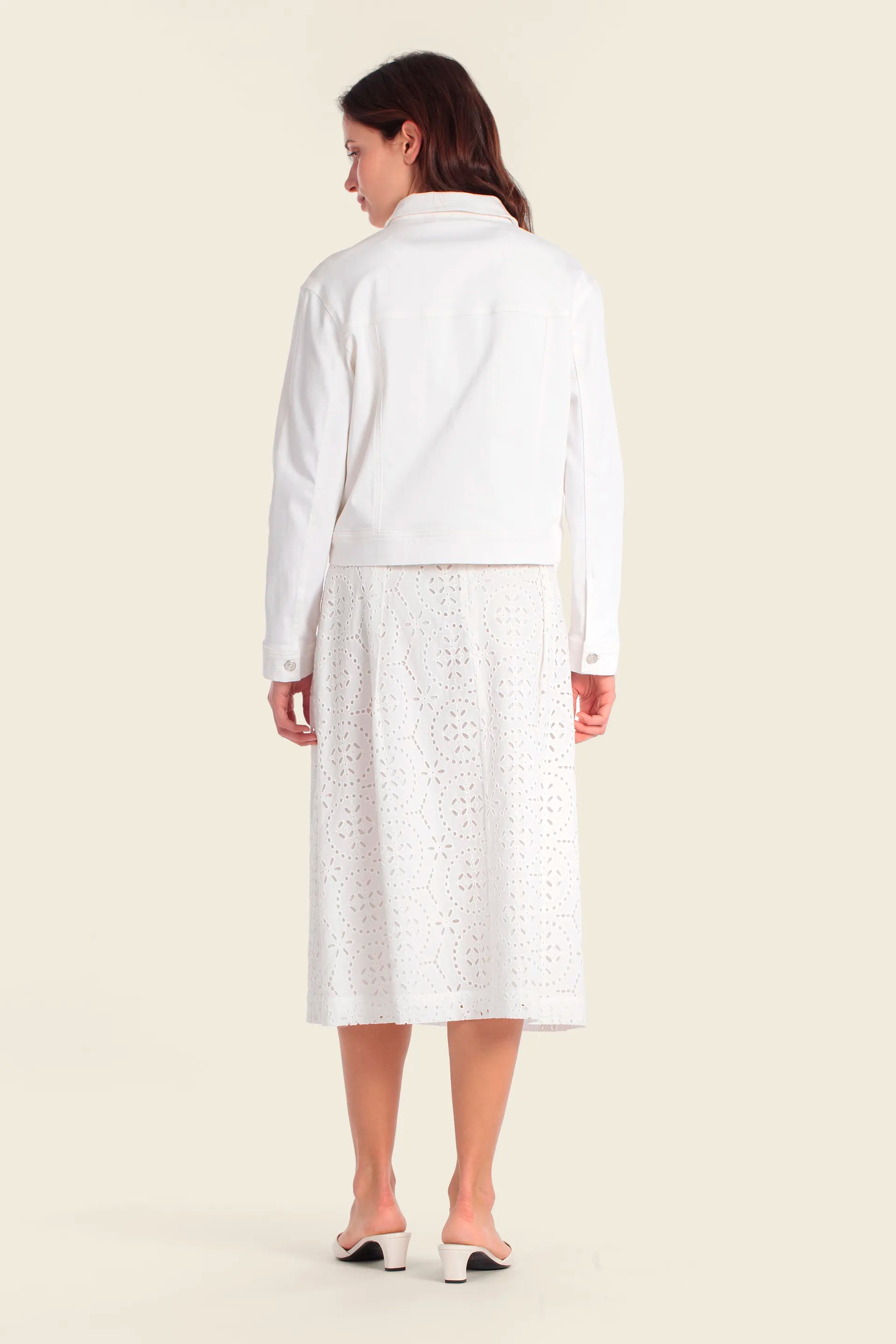 Gerry Weber White 0 White Cropped Denim Jacket SKU: N62164_102 Image 04