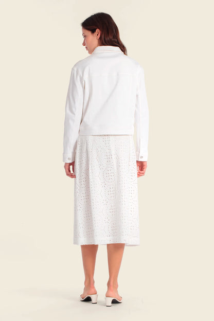 Gerry Weber White 0 White Cropped Denim Jacket SKU: N62164_102 Image 04