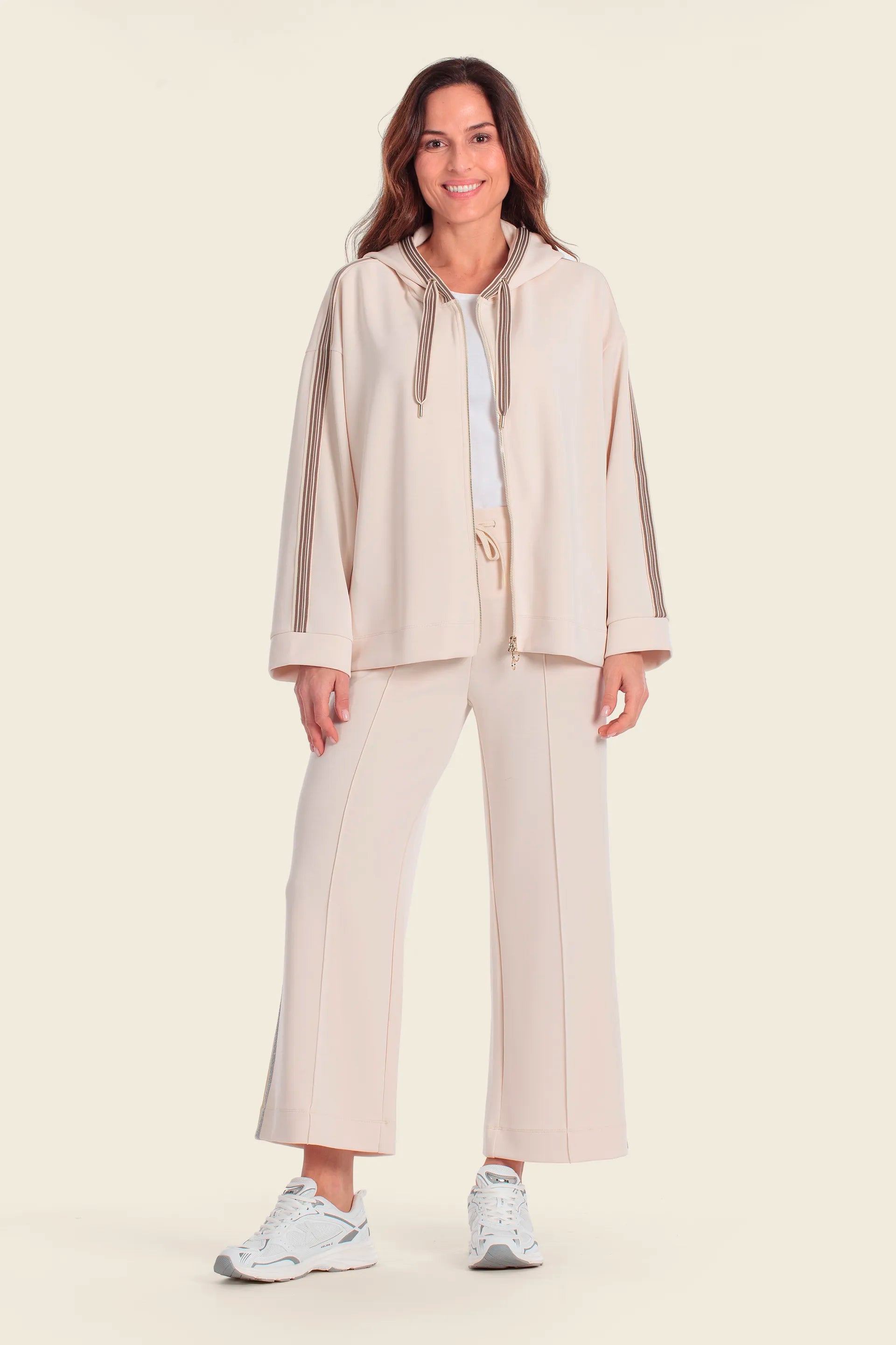 Gerry Weber Beige Sand 0 Hooded Sports Jacket SKU: N62200_129 Image 03