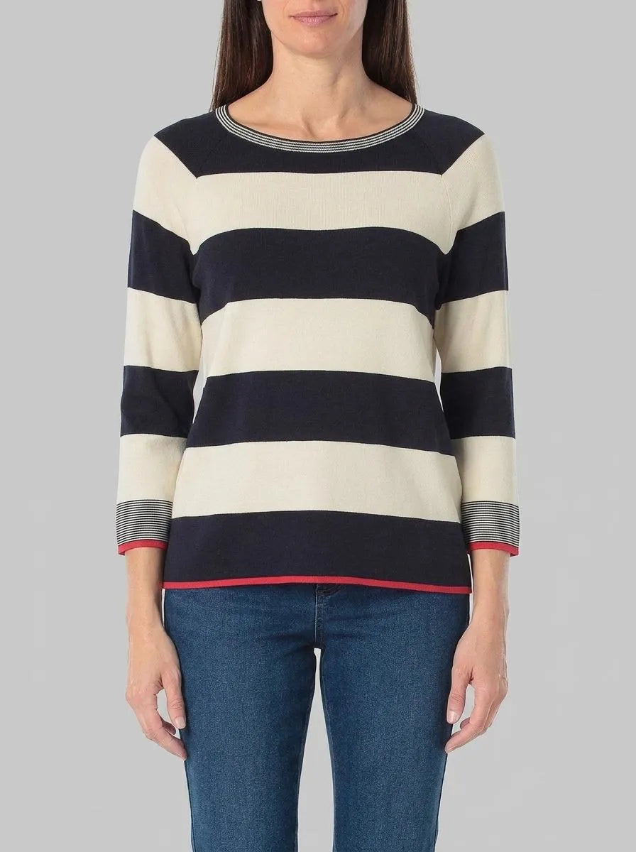 Gerry Weber Blue Navy Women Striped Sweater SKU: N64632_104 Image 00