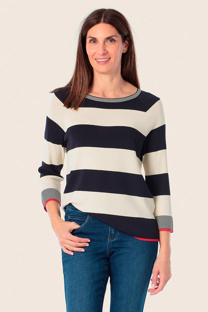 Gerry Weber Blue Navy 0 Striped Sweater SKU: N64632_104 Image 01