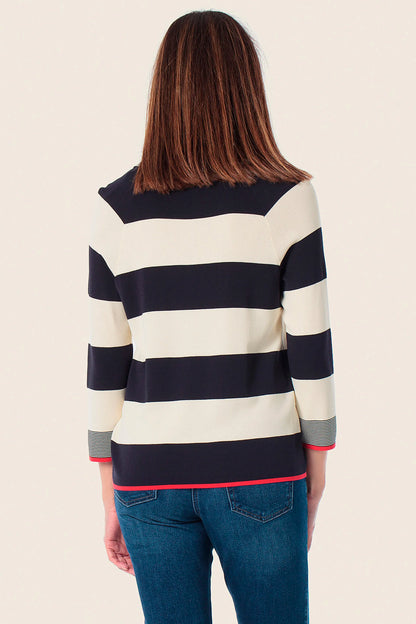 Gerry Weber Blue Navy 0 Striped Sweater SKU: N64632_104 Image 02