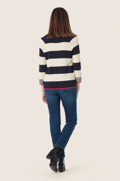 Gerry Weber Blue Navy 0 Striped Sweater SKU: N64632_104 Image 04