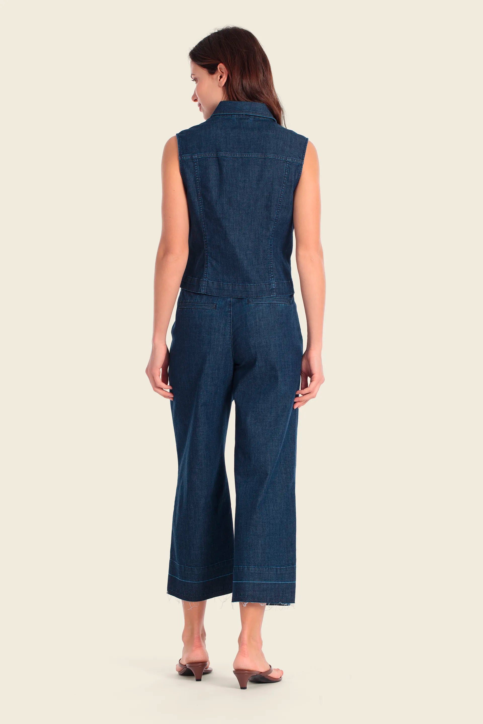 Gerry Weber Blue Dark Denim 0 Button Up Vest SKU: N64704_397 Image 04