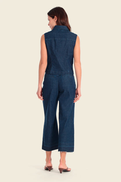 Gerry Weber Blue Dark Denim 0 Button Up Vest SKU: N64704_397 Image 04
