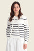 Gerry Weber Blue White Stripe Women Knitted Jacket SKU: N64838_646 Image 01
