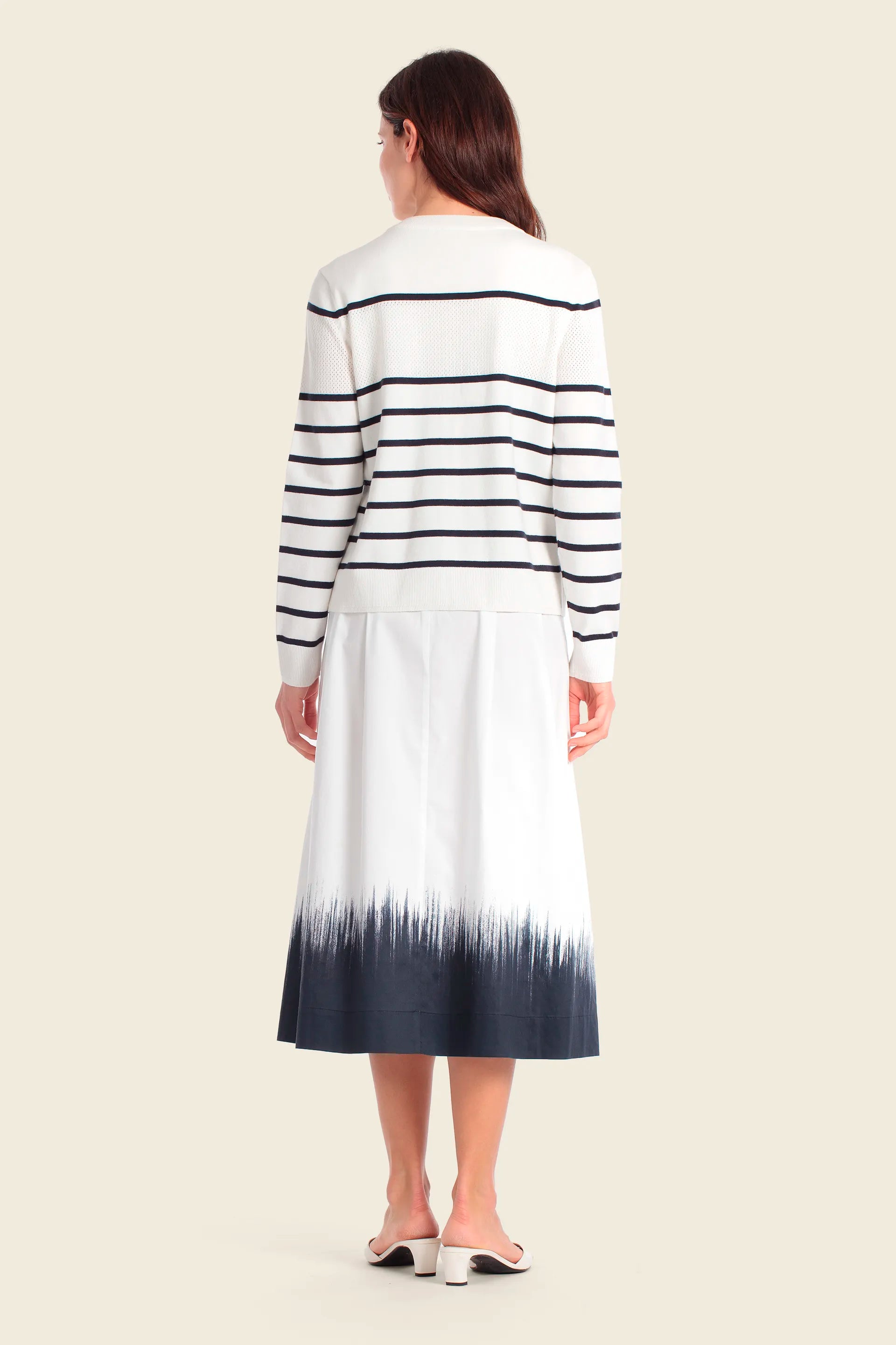 Gerry Weber Blue White Stripe Women Knitted Jacket SKU: N64838_646 Image 04