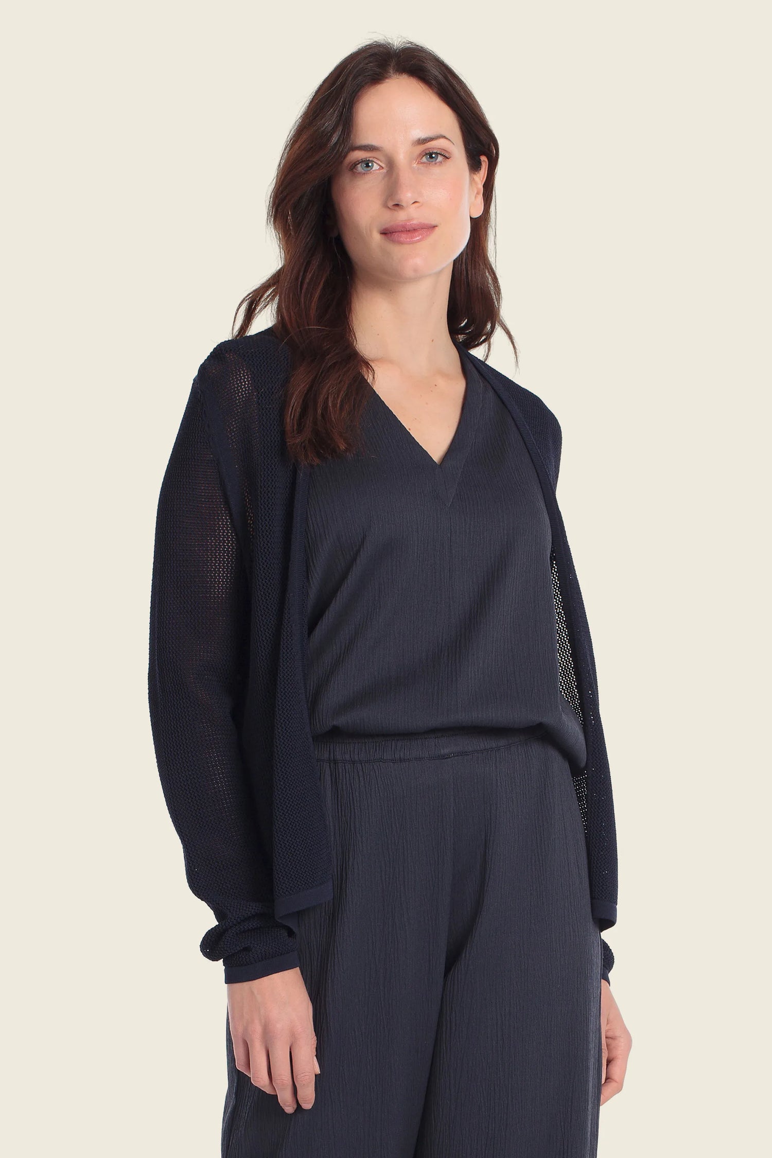 Gerry Weber Blue Night 0 Short Knitted Cardigan SKU: N64844_246 Image 01