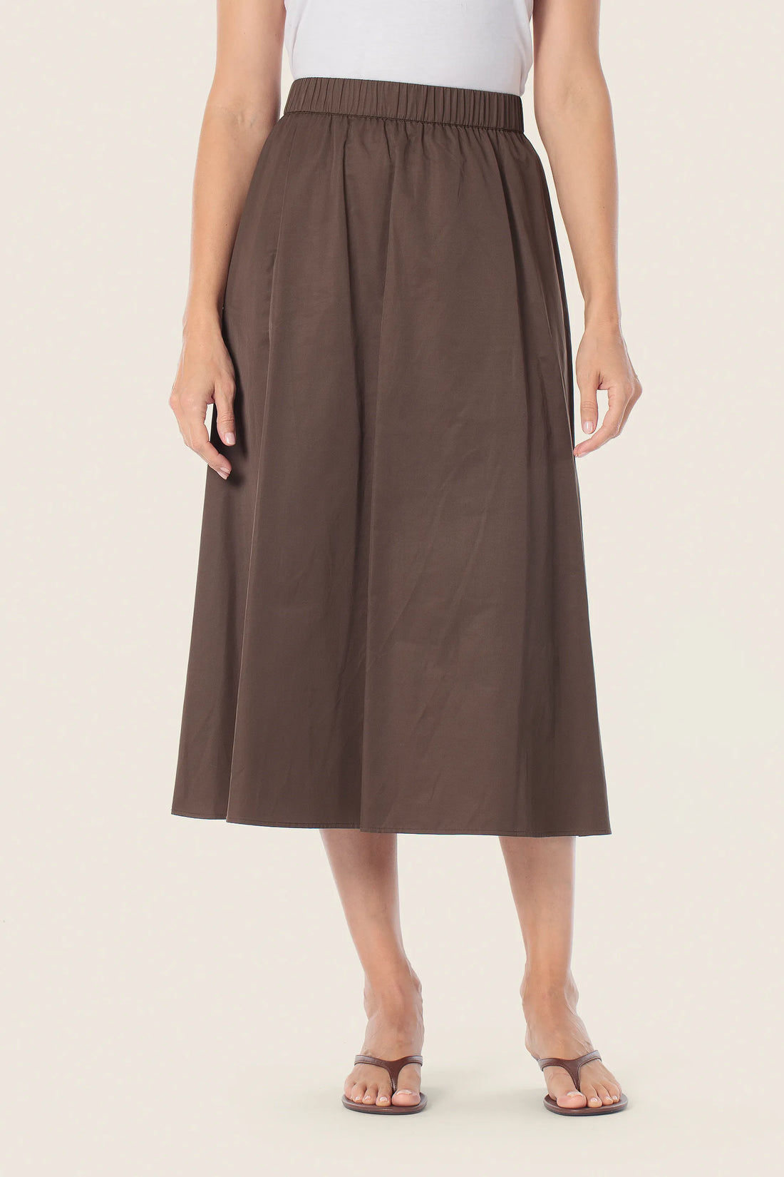 Gerry Weber Brown Chestnut 0 Brown Slip On Midi Skirt SKU: N65685_357 Image 01