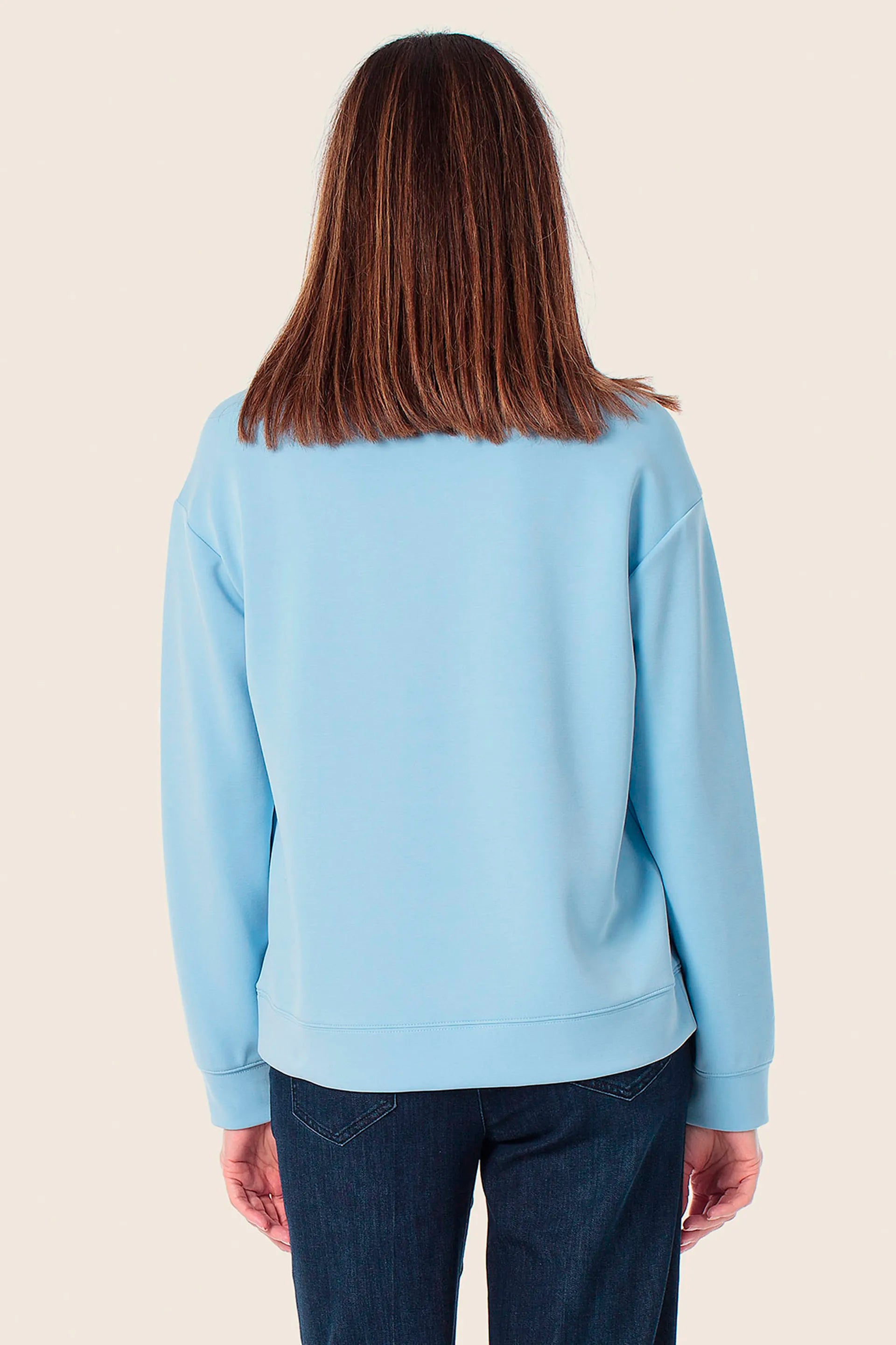 Gerry Weber Blue Sky 0 Blue Sweatshirt With Sleeve Zippers SKU: N66000_125 Image 02