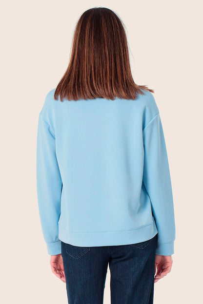 Gerry Weber Blue Sky 0 Blue Sweatshirt With Sleeve Zippers SKU: N66000_125 Image 02