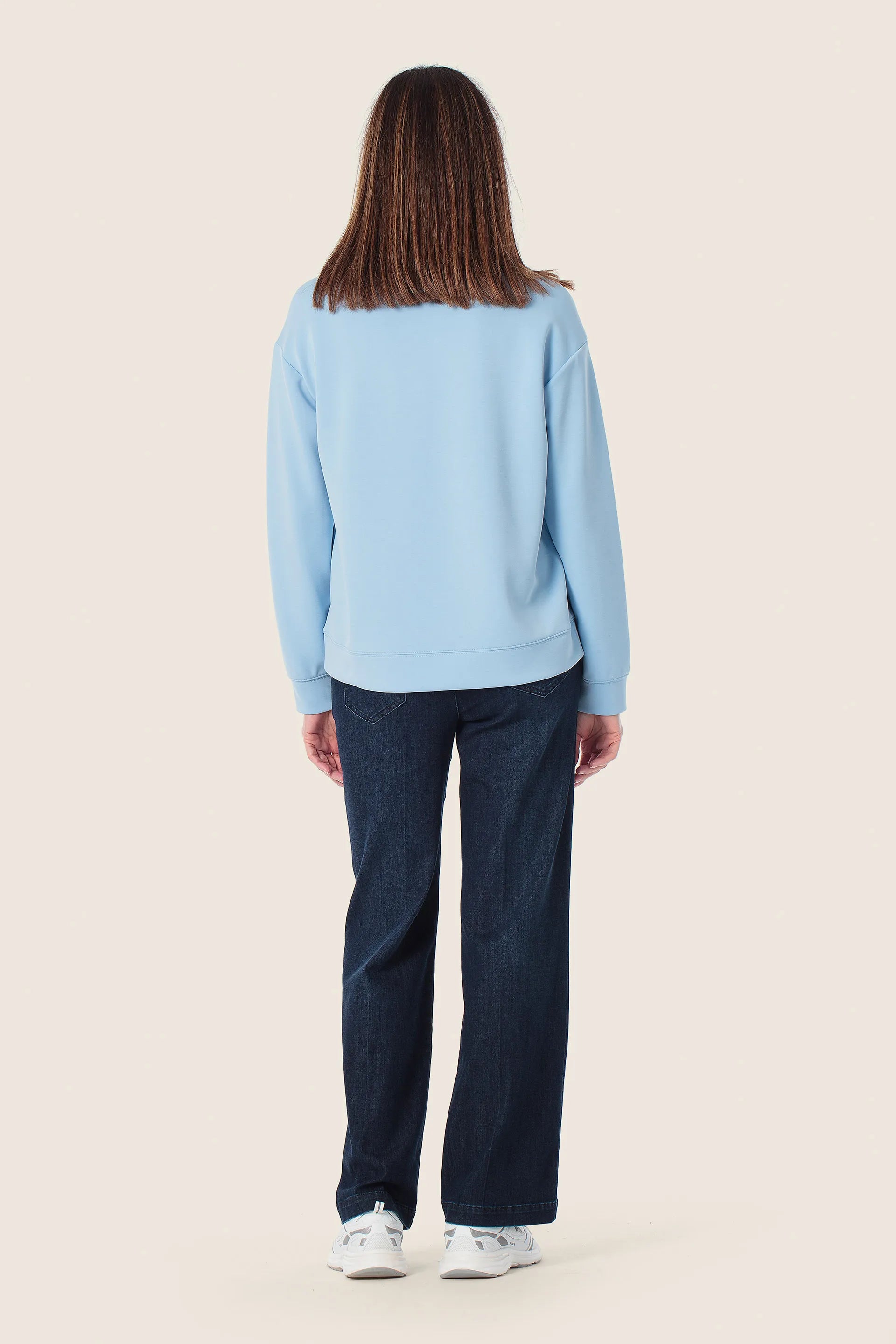 Gerry Weber Blue Sky 0 Blue Sweatshirt With Sleeve Zippers SKU: N66000_125 Image 04