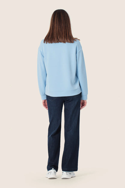 Gerry Weber Blue Sky 0 Blue Sweatshirt With Sleeve Zippers SKU: N66000_125 Image 04