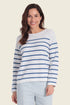 Gerry Weber Blue White Stripe Women Knitted Sweater SKU: N66009_646 Image 01