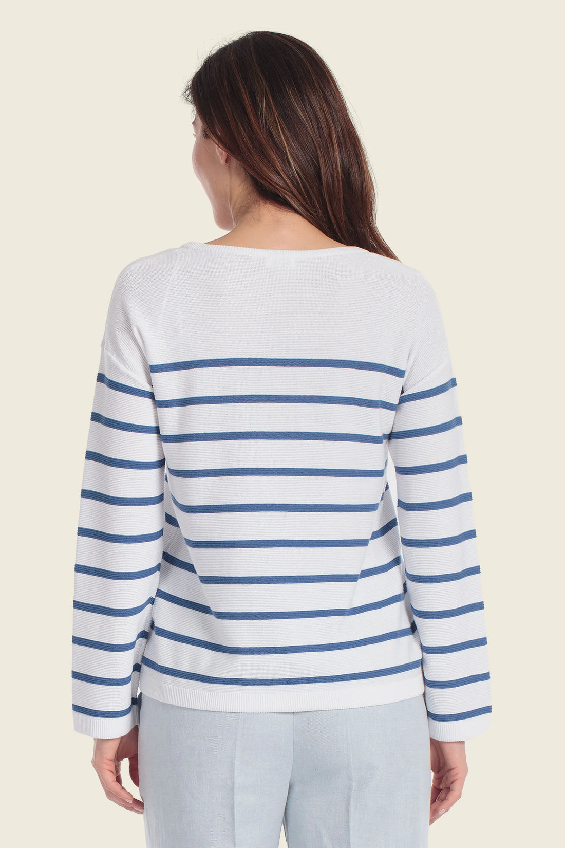 Gerry Weber Blue White Stripe Women Knitted Sweater SKU: N66009_646 Image 02