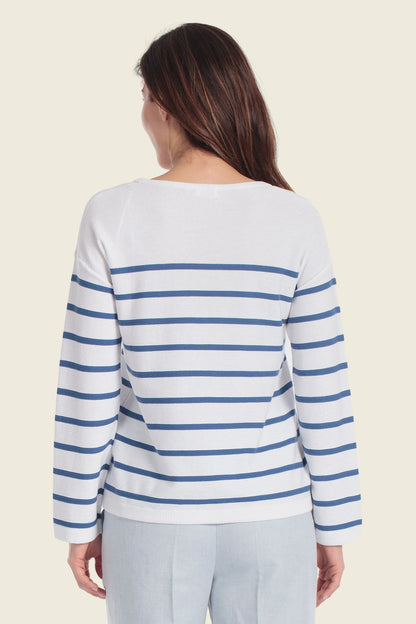 Gerry Weber Blue White Stripe Women Knitted Sweater SKU: N66009_646 Image 02