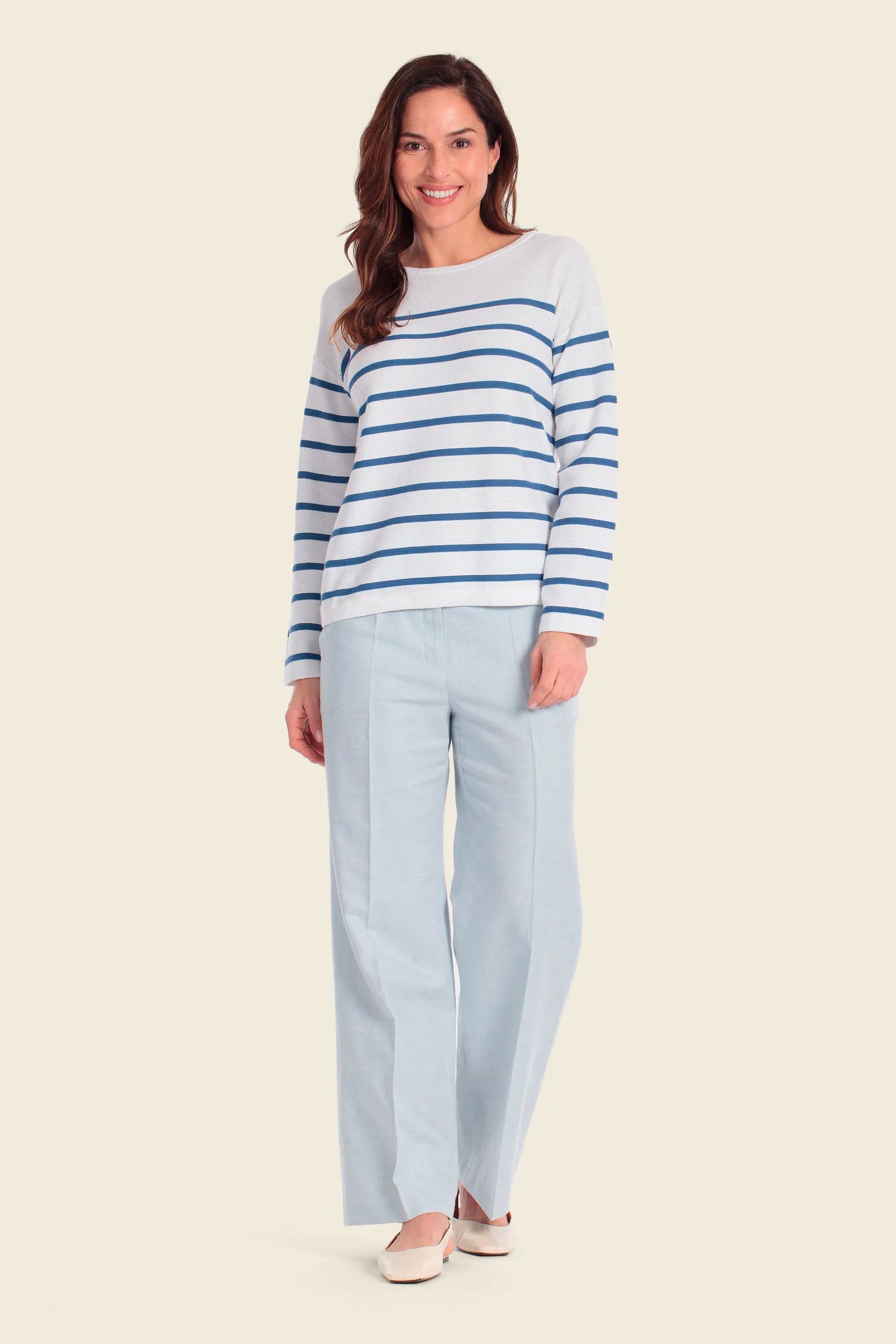 Gerry Weber Blue White Stripe Women Knitted Sweater SKU: N66009_646 Image 03