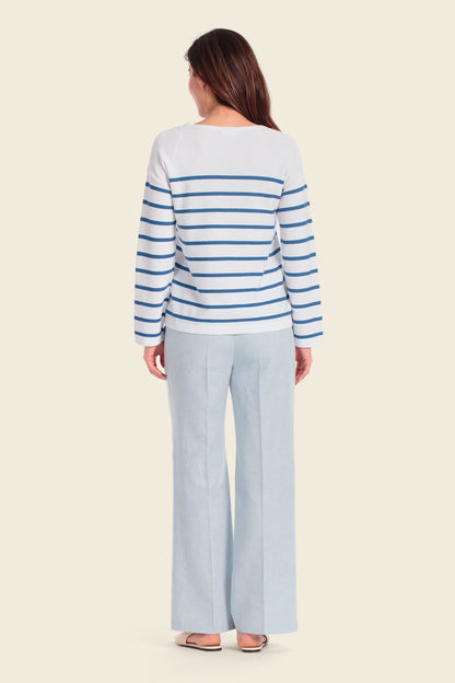 Gerry Weber Blue White Stripe Women Knitted Sweater SKU: N66009_646 Image 04