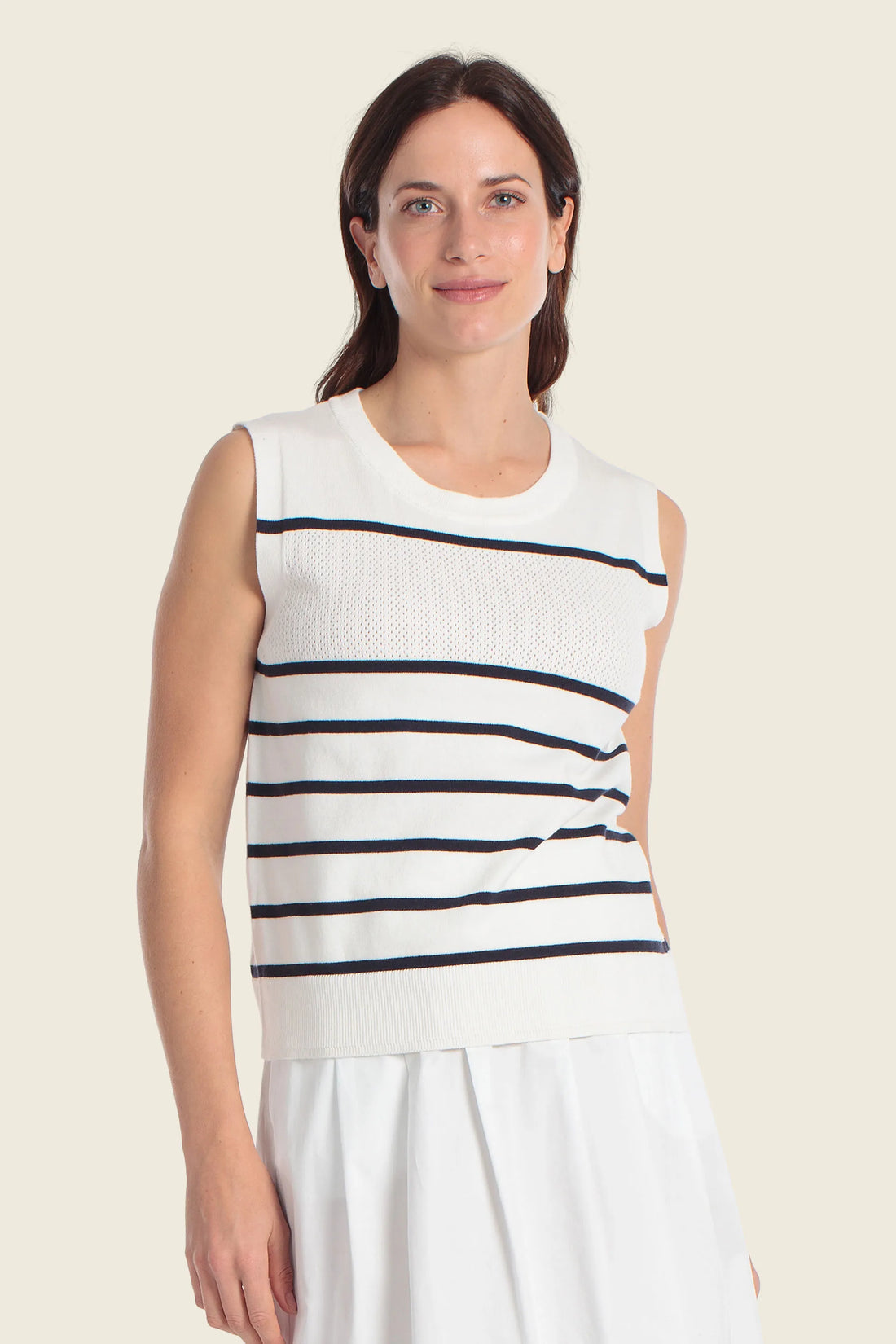 Gerry Weber Blue White Stripe Women Knitted Sweater Wool SKU: N66500_646 Image 01