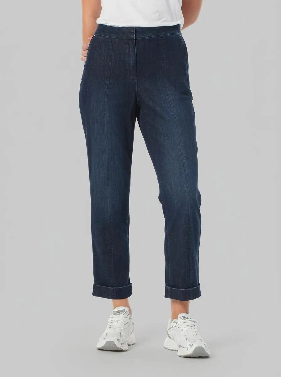 Gerry Weber Blue Dark Denim Women Cotton Trousers SKU: N67002_397 Image 00