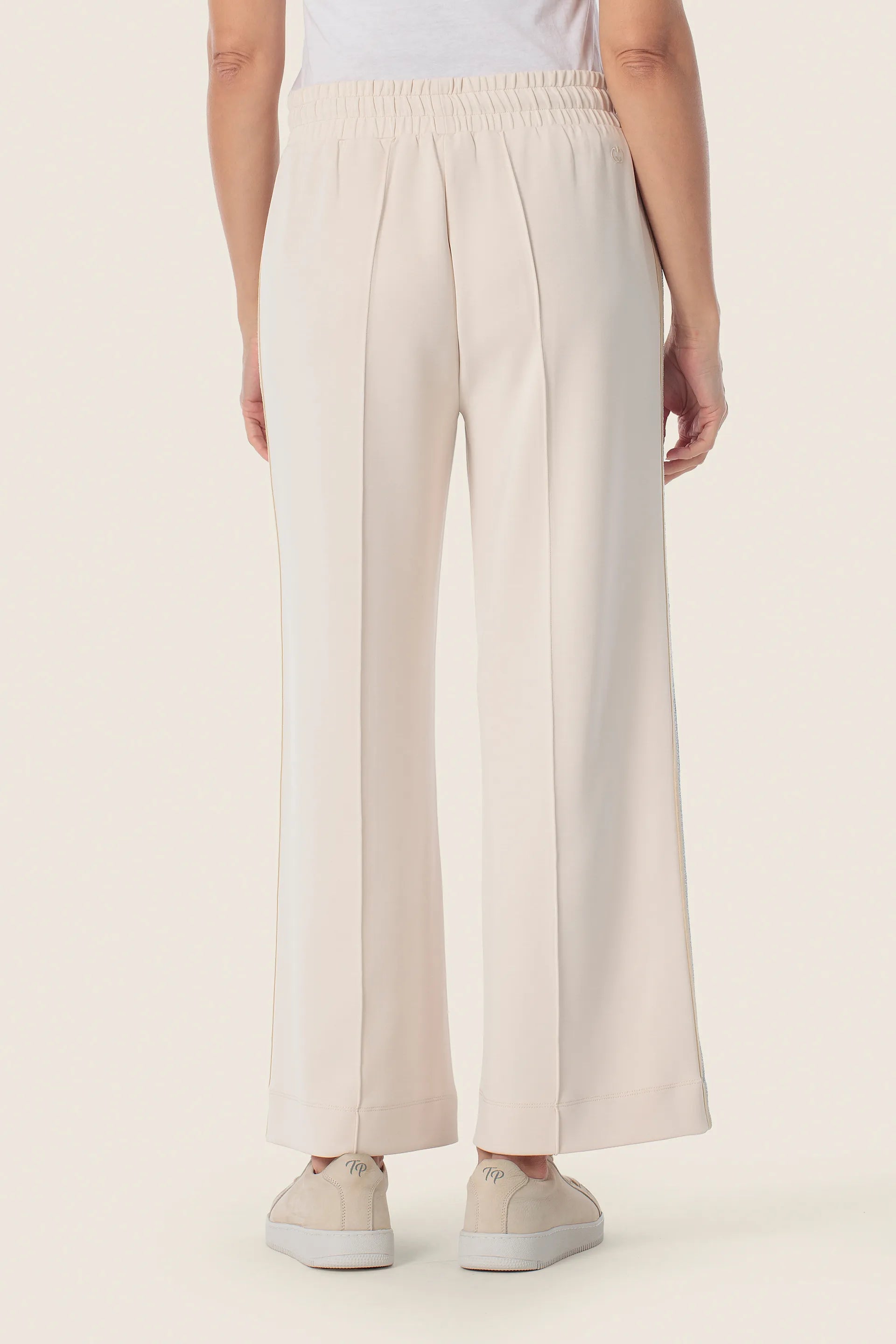 Gerry Weber Beige Sand 0 Cropped Wide Leg Sweatpants SKU: N67017_129 Image 02