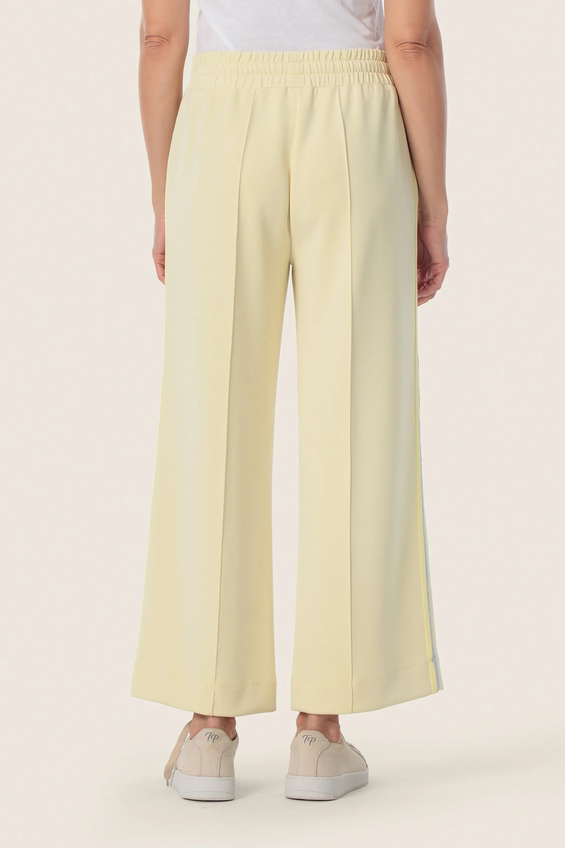 Gerry Weber Yellow Vanilla 0 Cropped Wide Leg Sweatpants SKU: N67017_209 Image 02